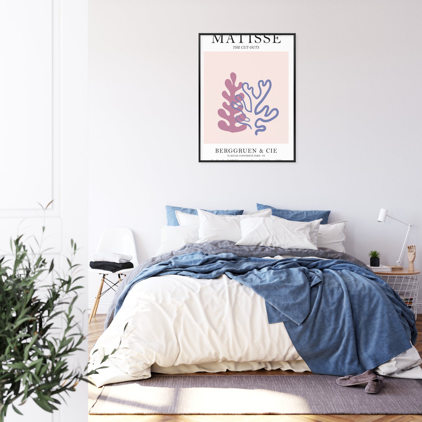 Poster Matisse-Korallen Rahmen Holz Mit Passepartout Farbe Natürlich