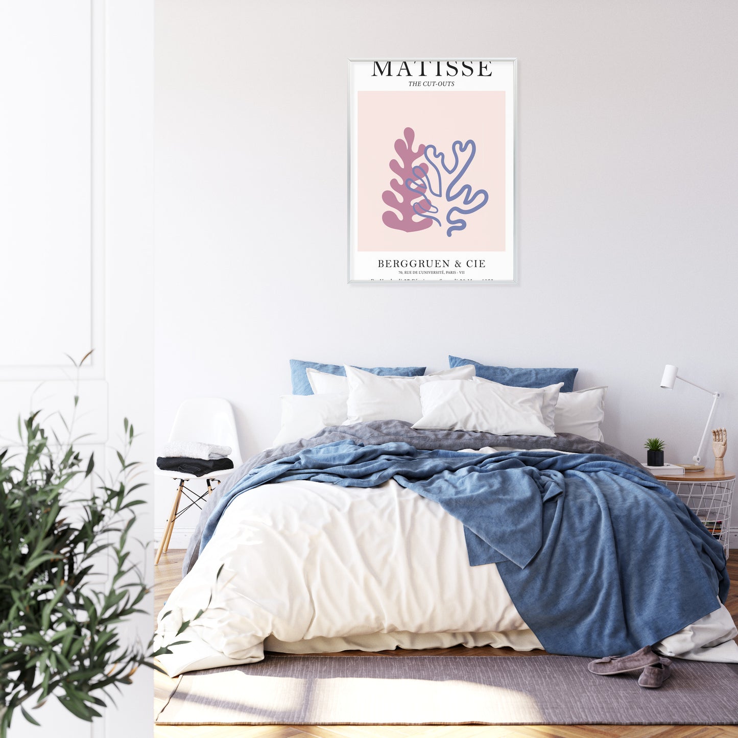 Poster Matisse-Korallen Rahmen Holz Mit Passepartout Farbe Natürlich