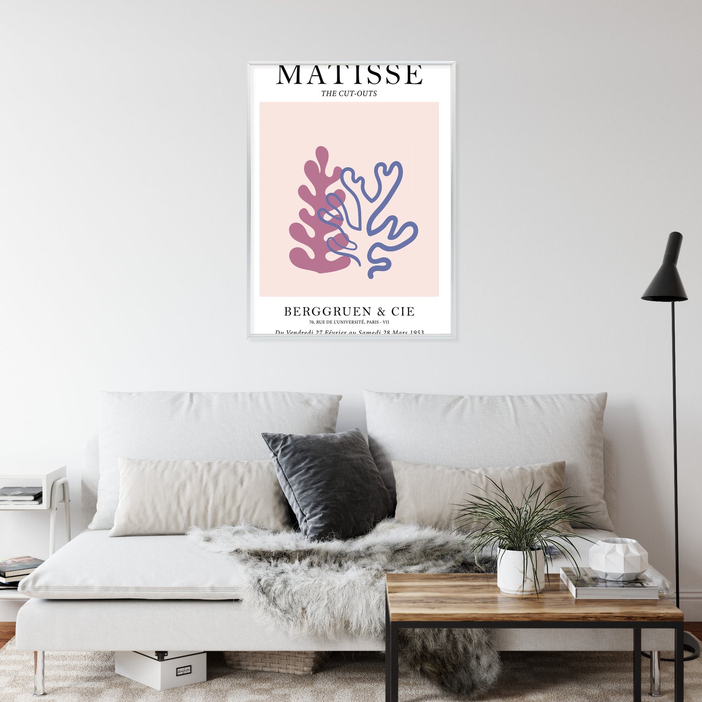 Poster Matisse-Korallen Rahmen Holz Mit Passepartout Farbe Natürlich