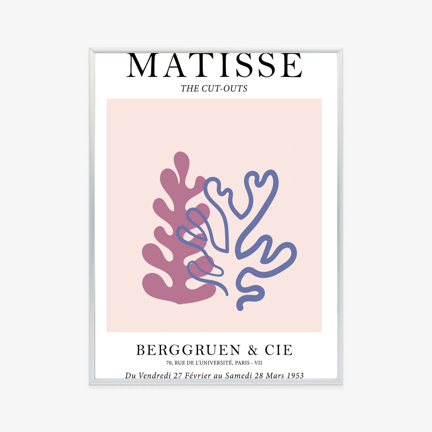 Poster Matisse-Korallen Rahmen Holz Mit Passepartout Farbe Natürlich