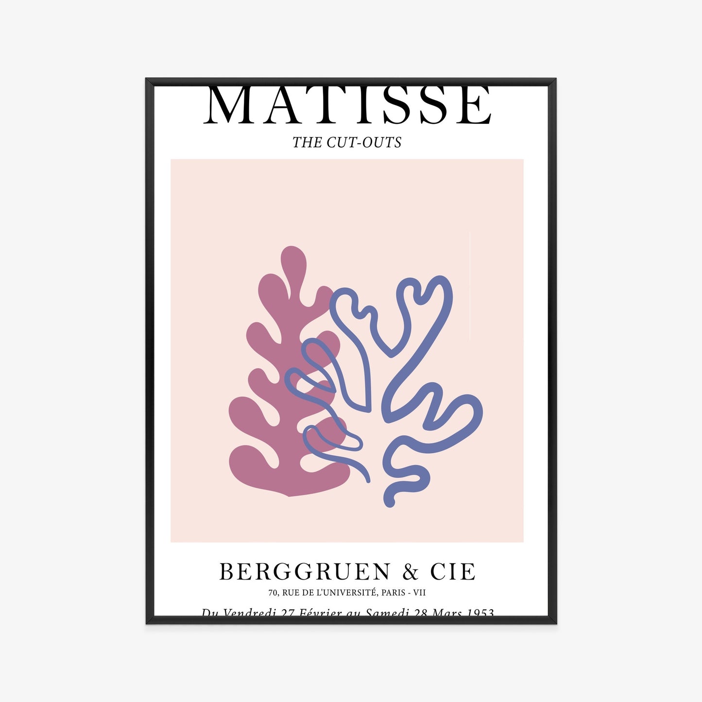 Poster Matisse-Korallen Rahmen Holz Mit Passepartout Farbe Natürlich