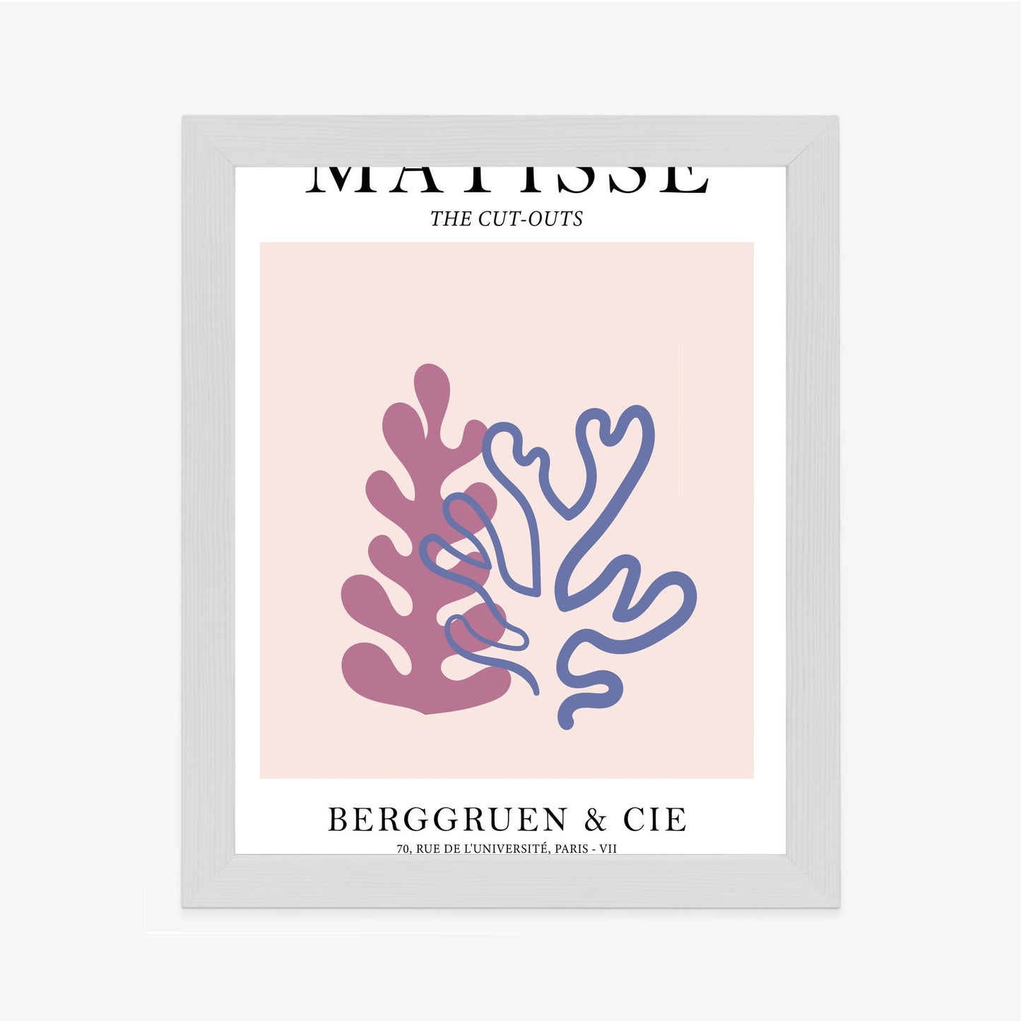 Poster Matisse-Korallen Rahmen Holz Mit Passepartout Farbe Natürlich