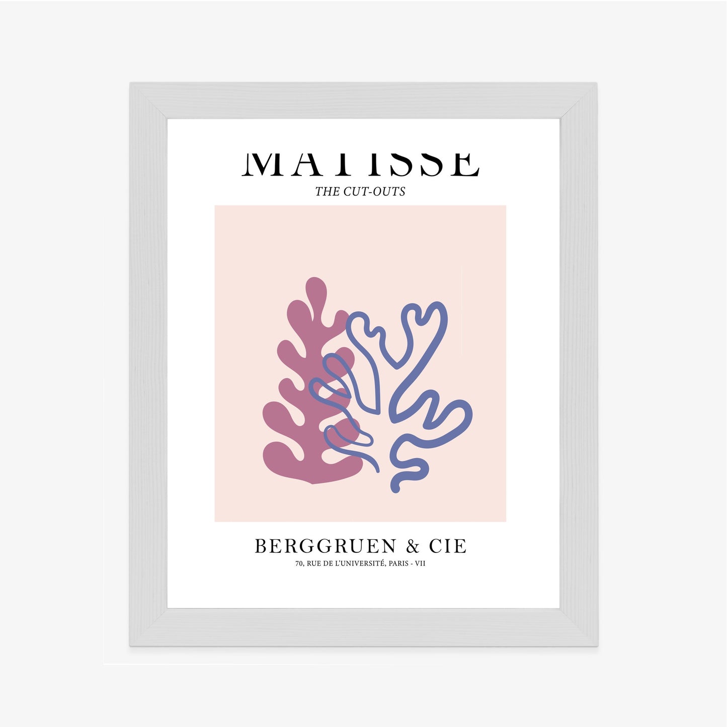 Poster Matisse-Korallen Rahmen Holz Mit Passepartout Farbe Natürlich