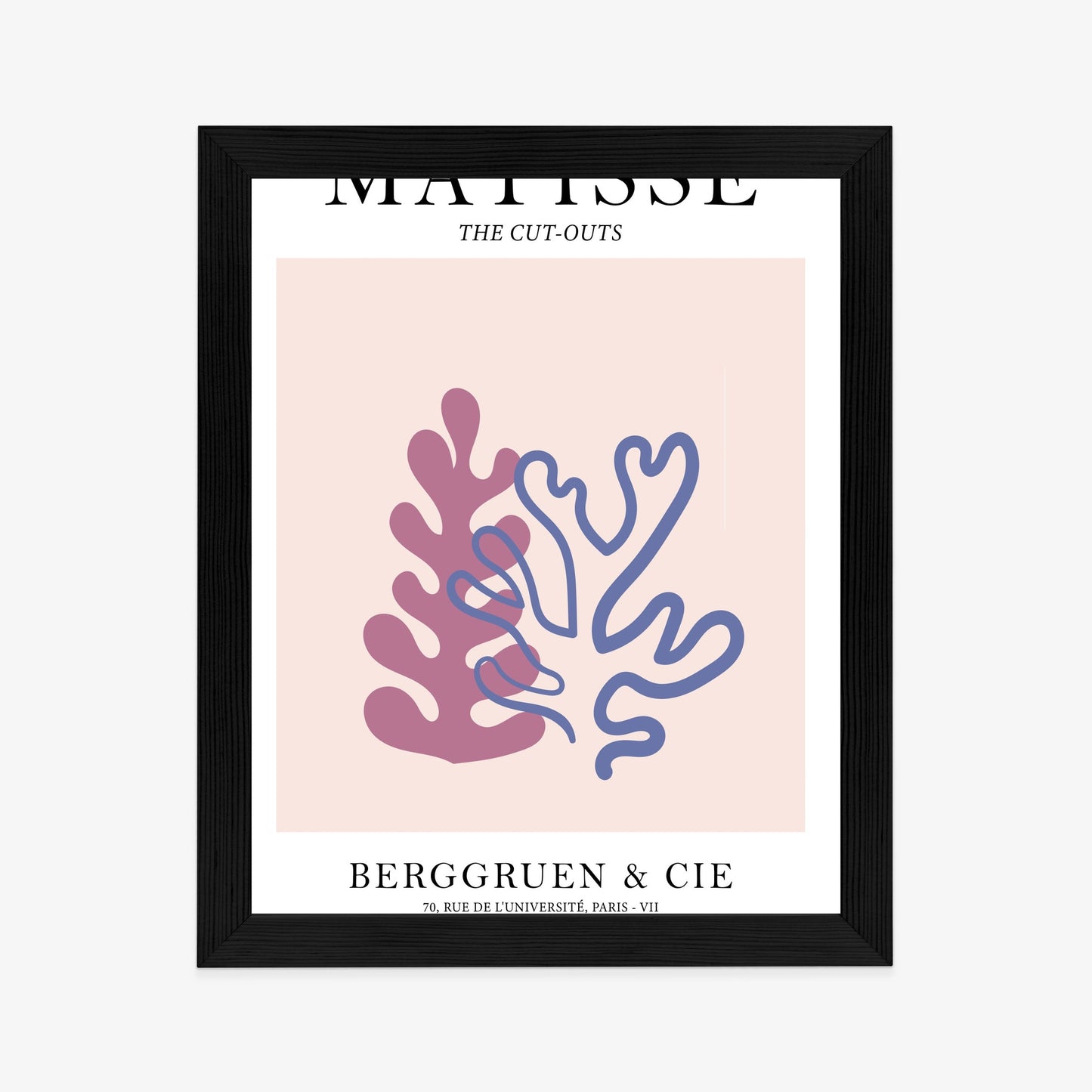 Poster Matisse-Korallen Rahmen Holz Mit Passepartout Farbe Natürlich