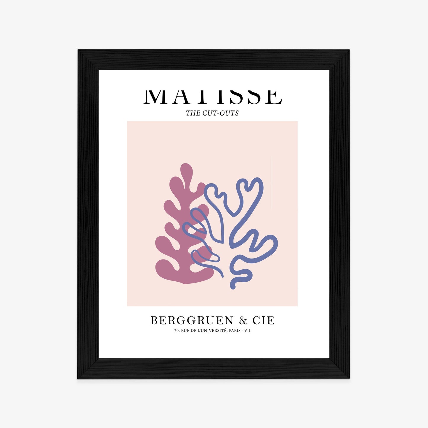 Poster Matisse-Korallen Rahmen Holz Mit Passepartout Farbe Natürlich