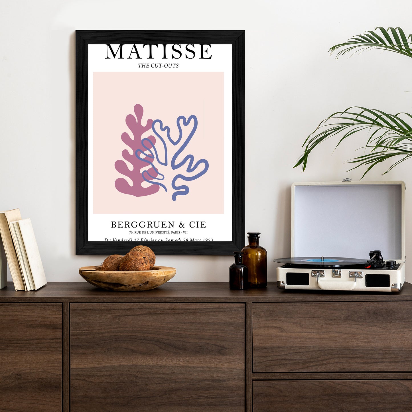 Poster Matisse-Korallen Rahmen Holz Mit Passepartout Farbe Natürlich
