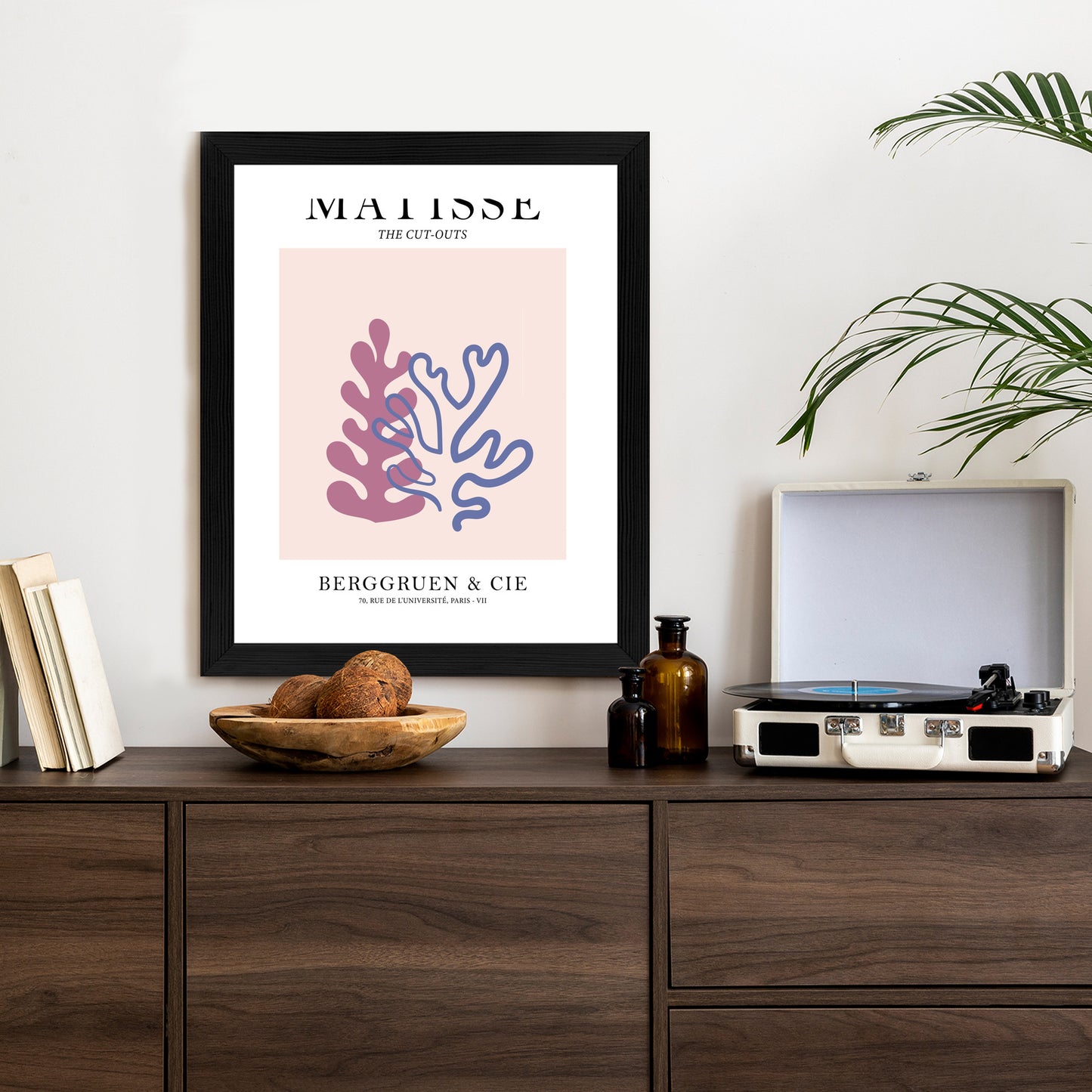 Poster Matisse-Korallen Rahmen Holz Mit Passepartout Farbe Natürlich