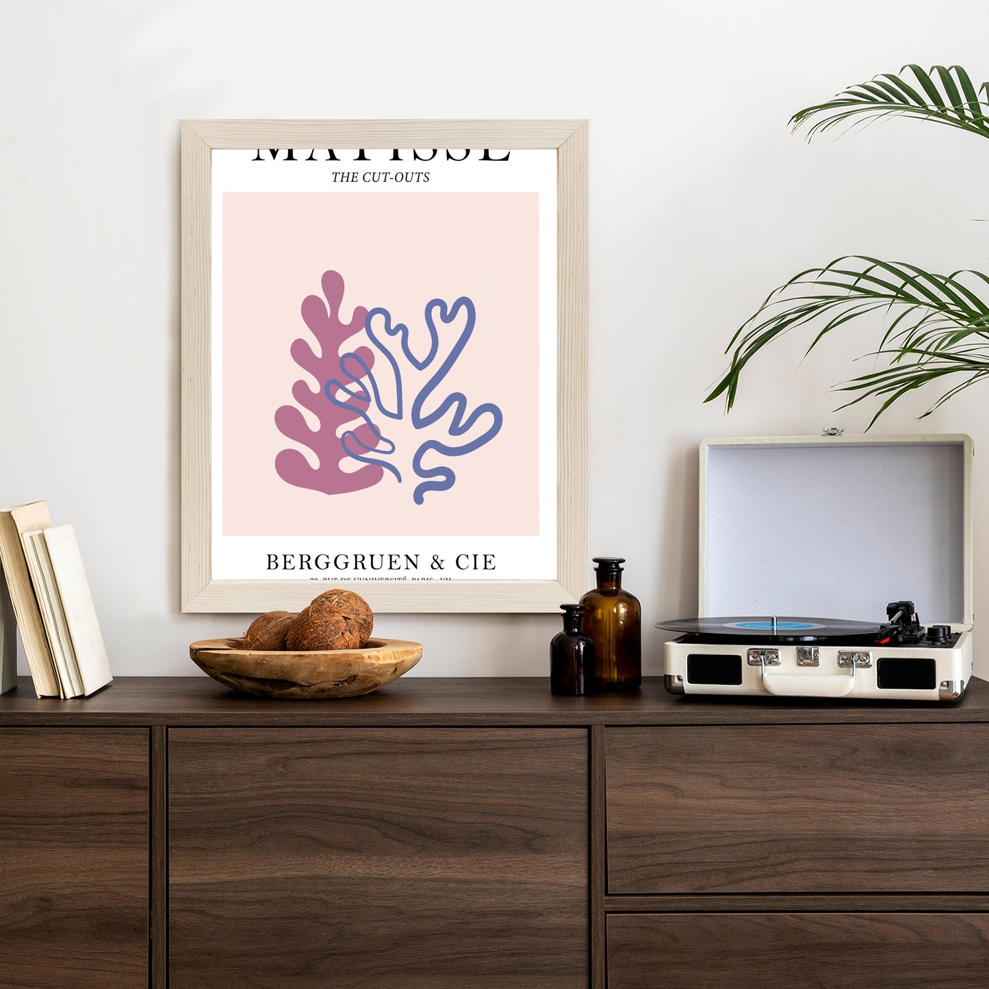 Poster Matisse-Korallen Rahmen Holz Mit Passepartout Farbe Natürlich