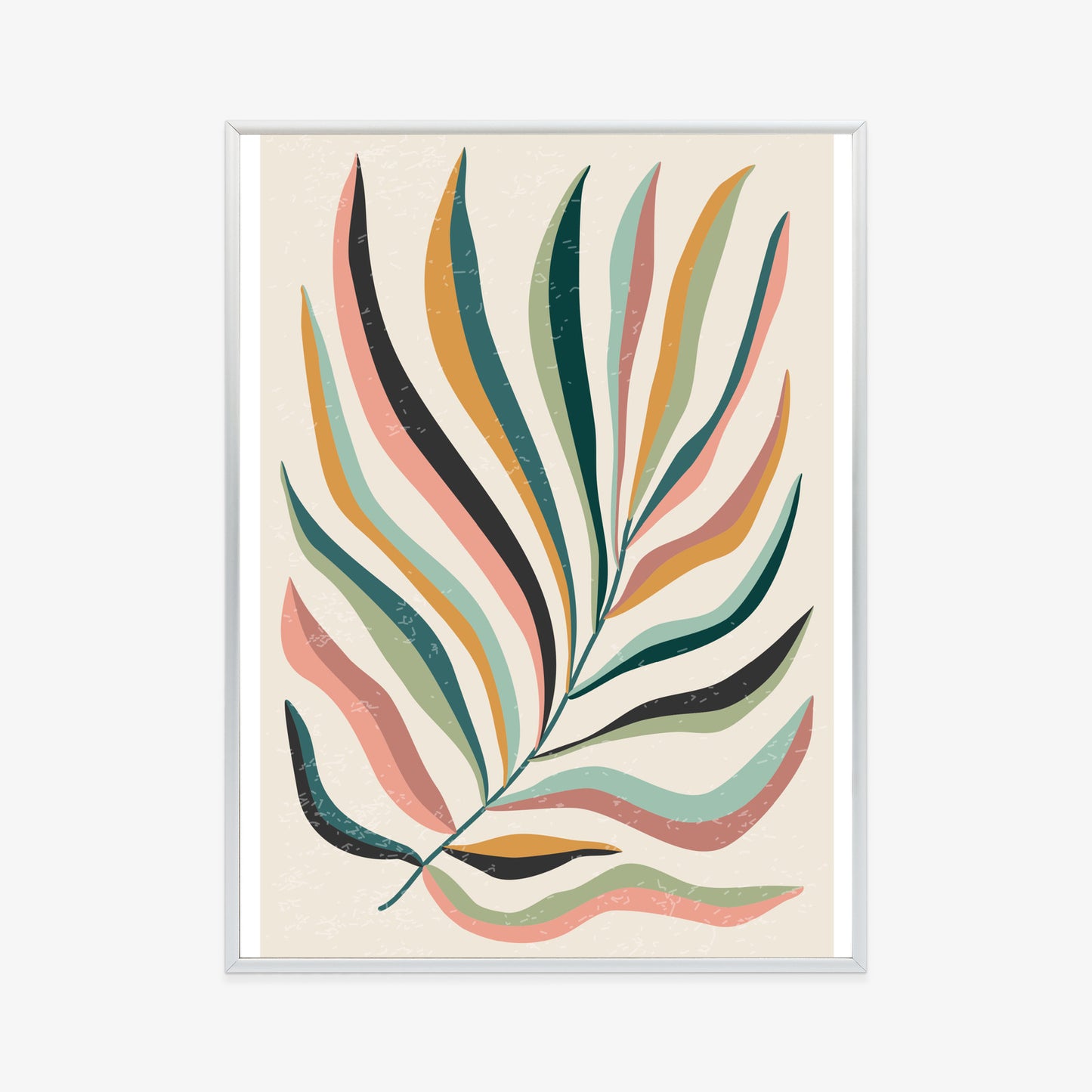 Poster Mehrfarbiges Matisse-Blatt Rahmen Holz Mit Passepartout Farbe Natürlich