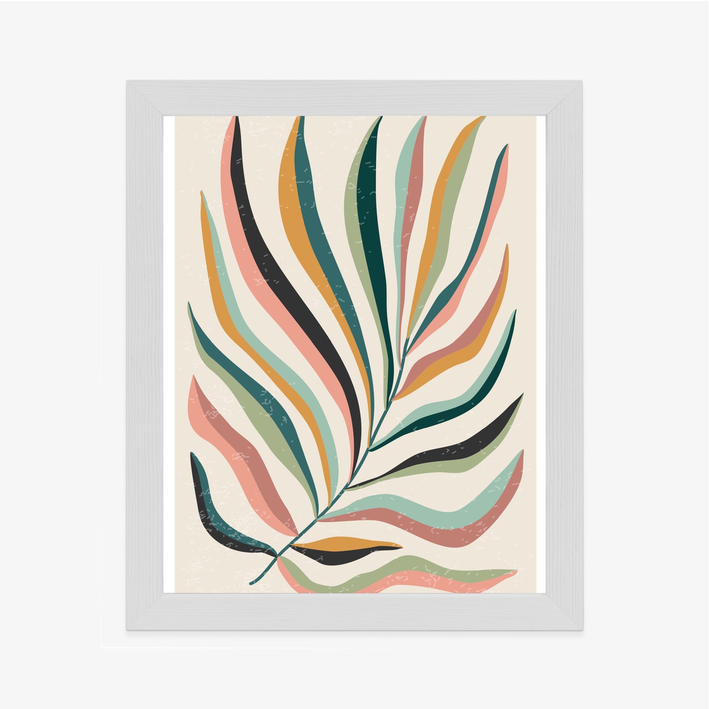 Poster Mehrfarbiges Matisse-Blatt Rahmen Holz Mit Passepartout Farbe Natürlich
