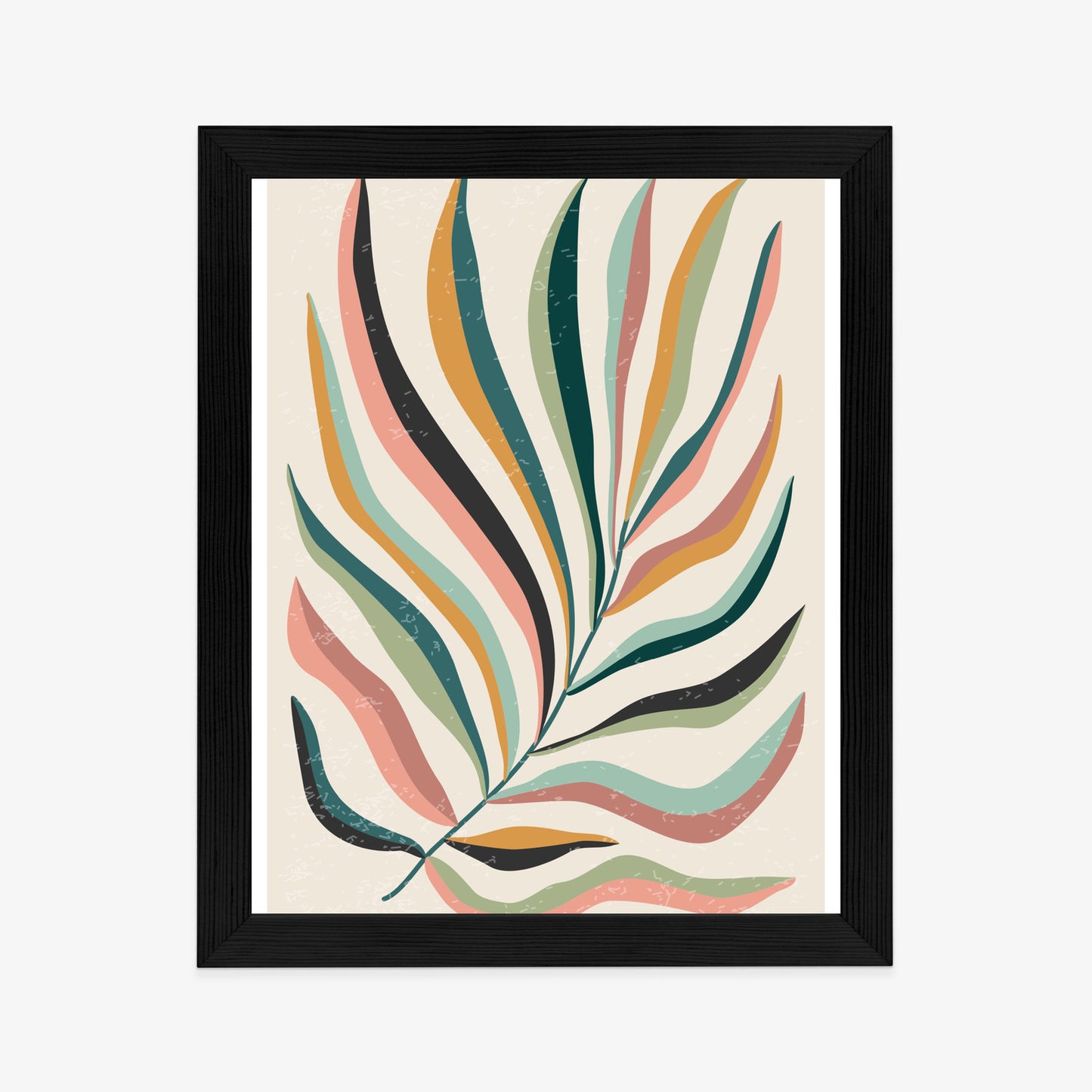 Poster Mehrfarbiges Matisse-Blatt Rahmen Holz Mit Passepartout Farbe Natürlich