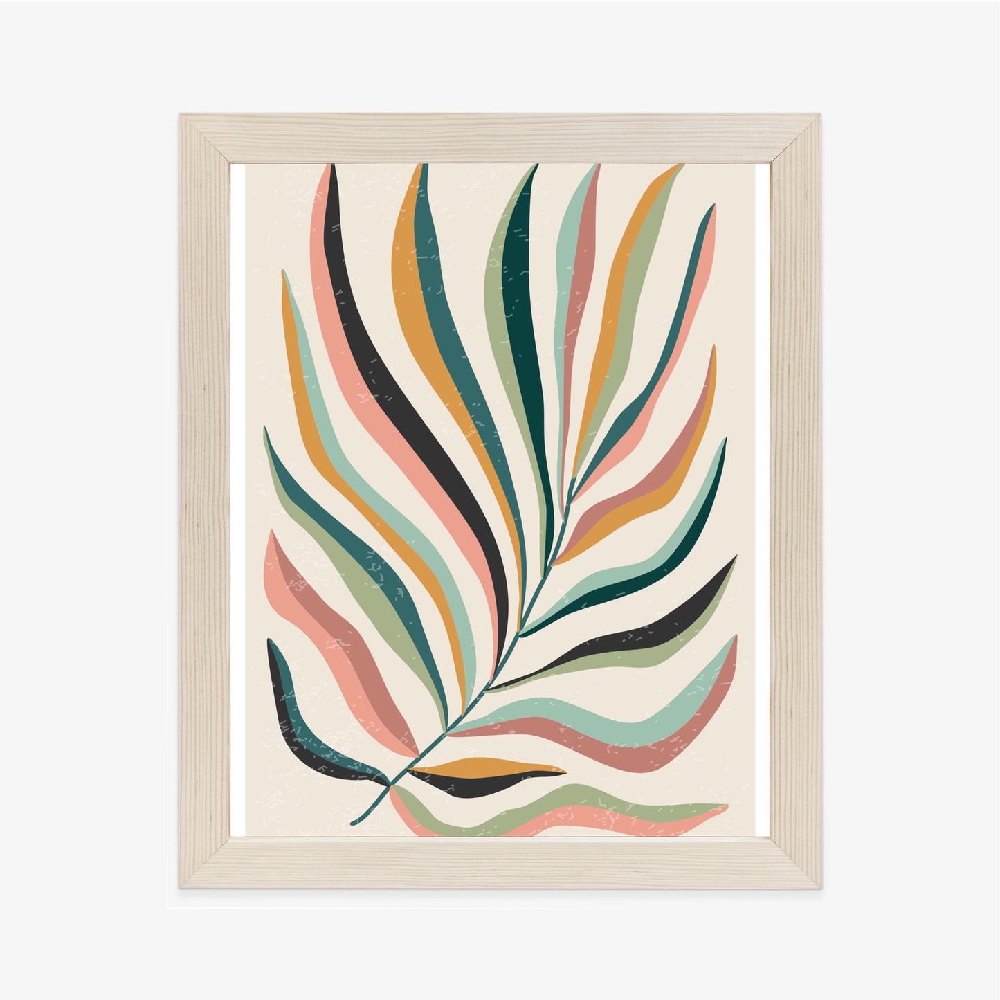 Poster Mehrfarbiges Matisse-Blatt Rahmen Holz Mit Passepartout Farbe Natürlich