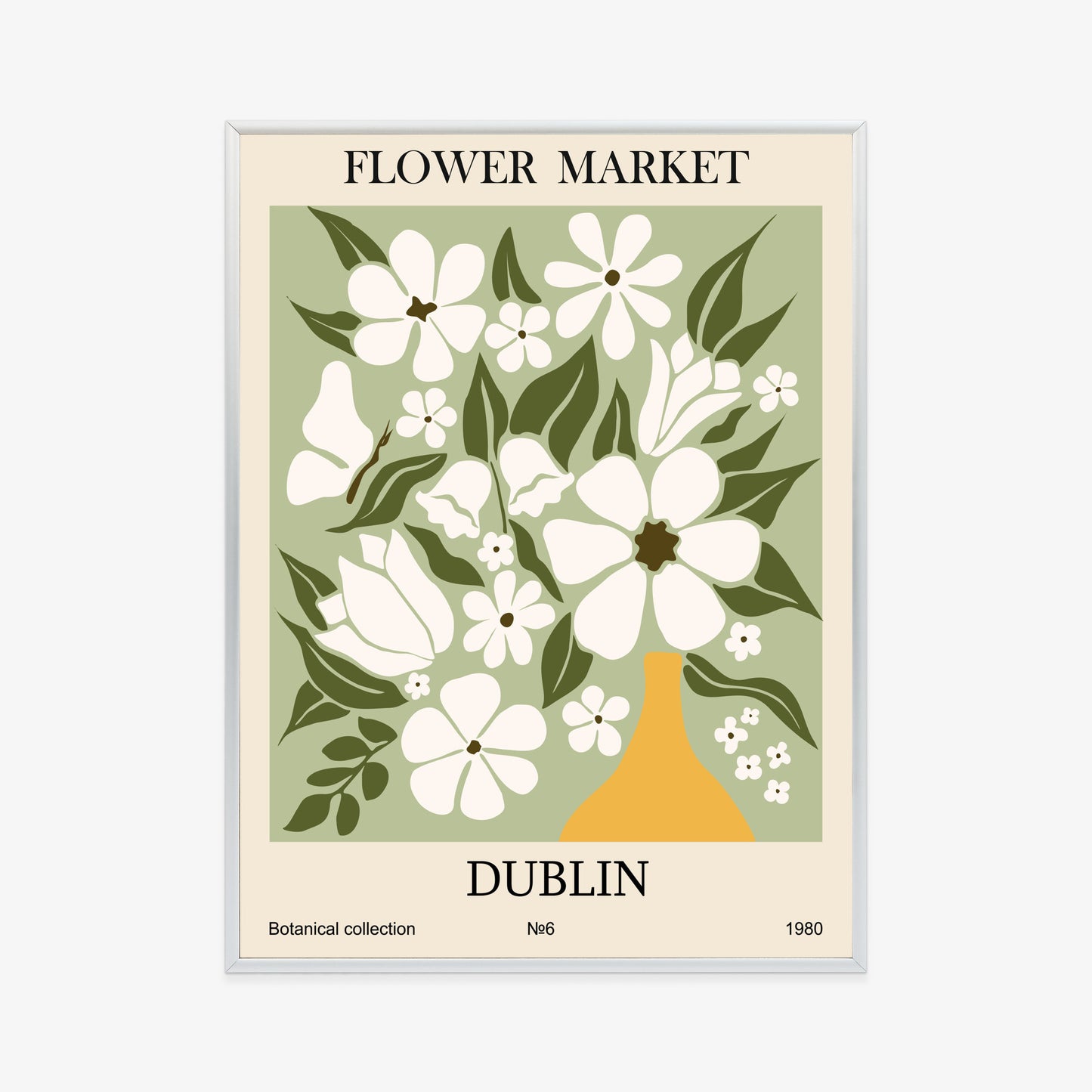 Poster Dubliner Blumenmarkt Rahmen Holz Mit Passepartout Farbe Natürlich