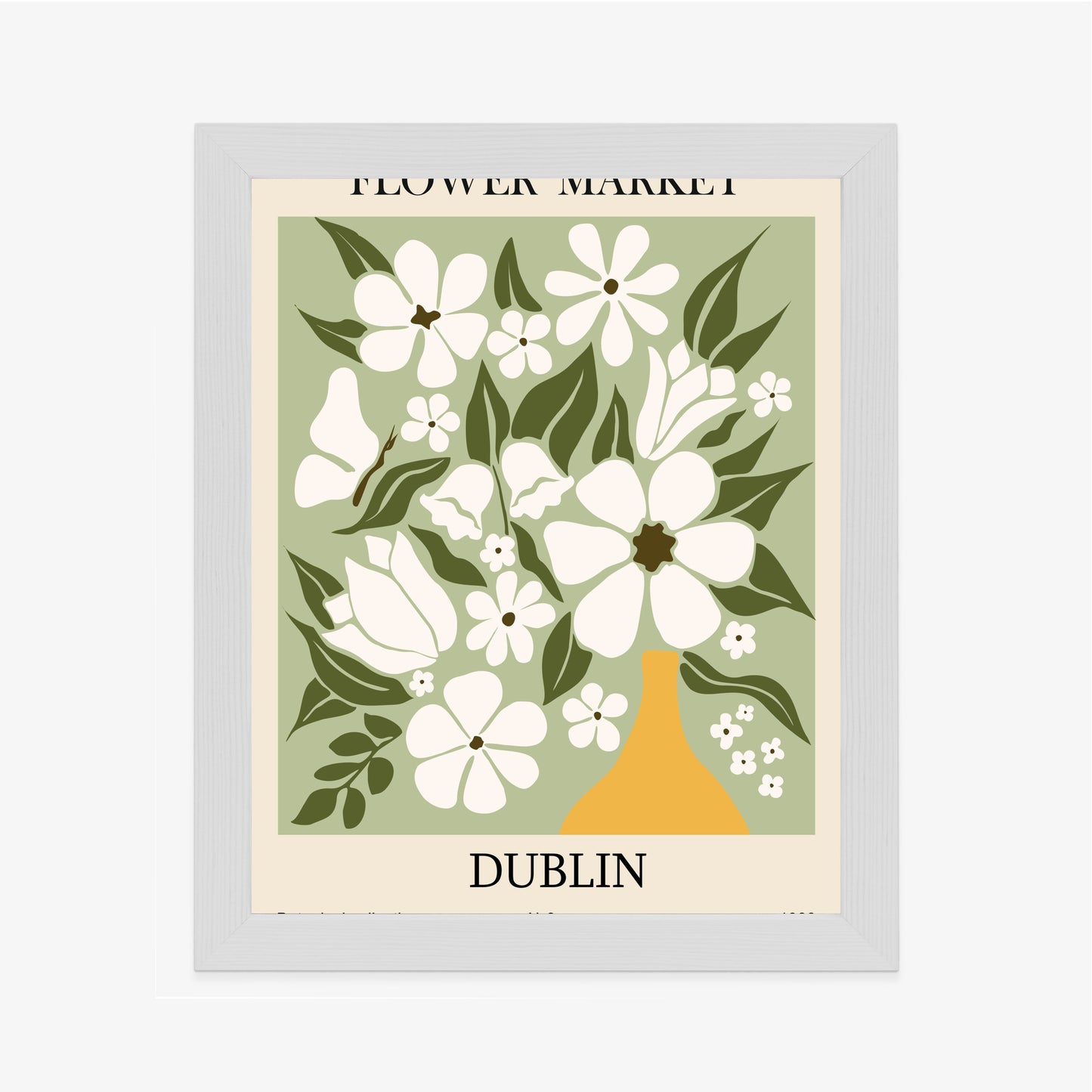 Poster Dubliner Blumenmarkt Rahmen Holz Mit Passepartout Farbe Natürlich