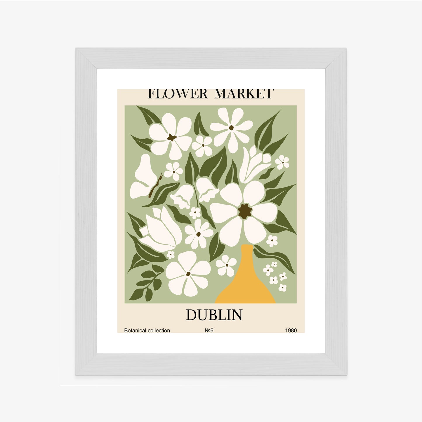 Poster Dubliner Blumenmarkt Rahmen Holz Mit Passepartout Farbe Natürlich