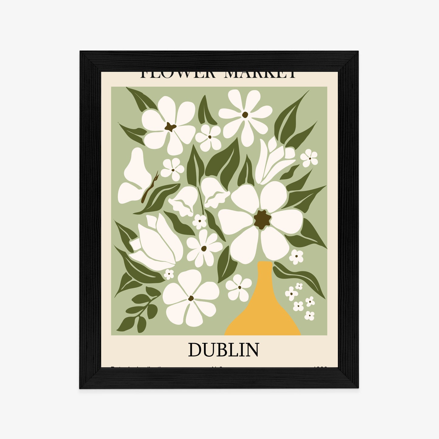 Poster Dubliner Blumenmarkt Rahmen Holz Mit Passepartout Farbe Natürlich
