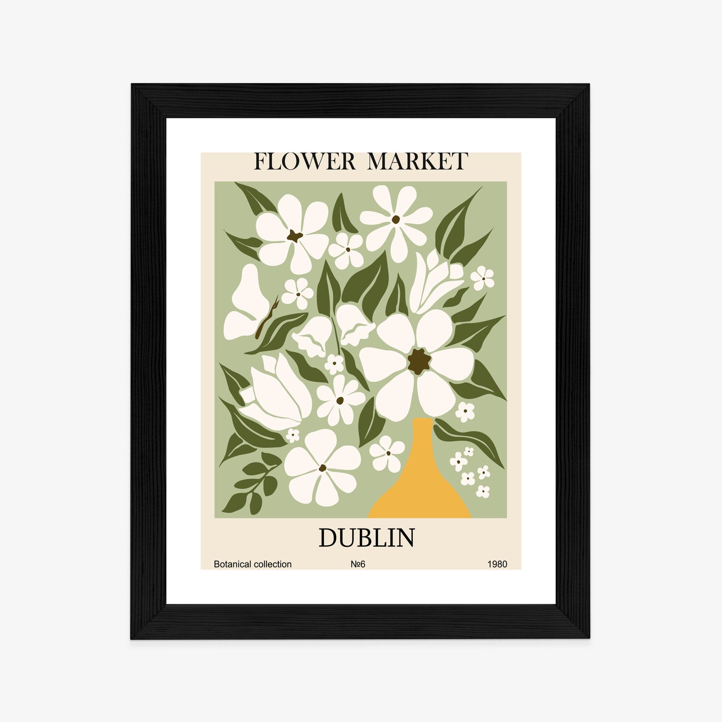 Poster Dubliner Blumenmarkt Rahmen Holz Mit Passepartout Farbe Natürlich