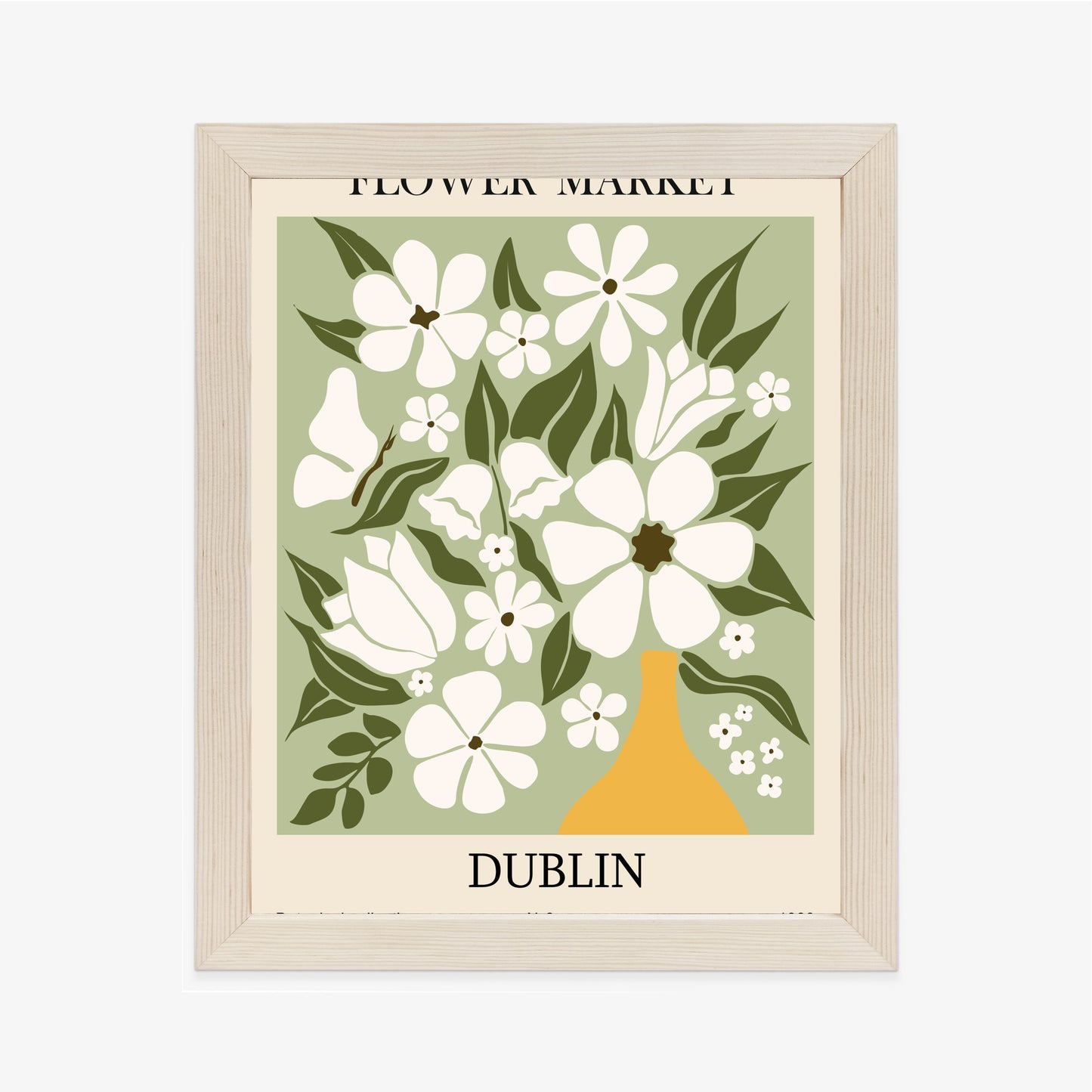 Poster Dubliner Blumenmarkt Rahmen Holz Mit Passepartout Farbe Natürlich