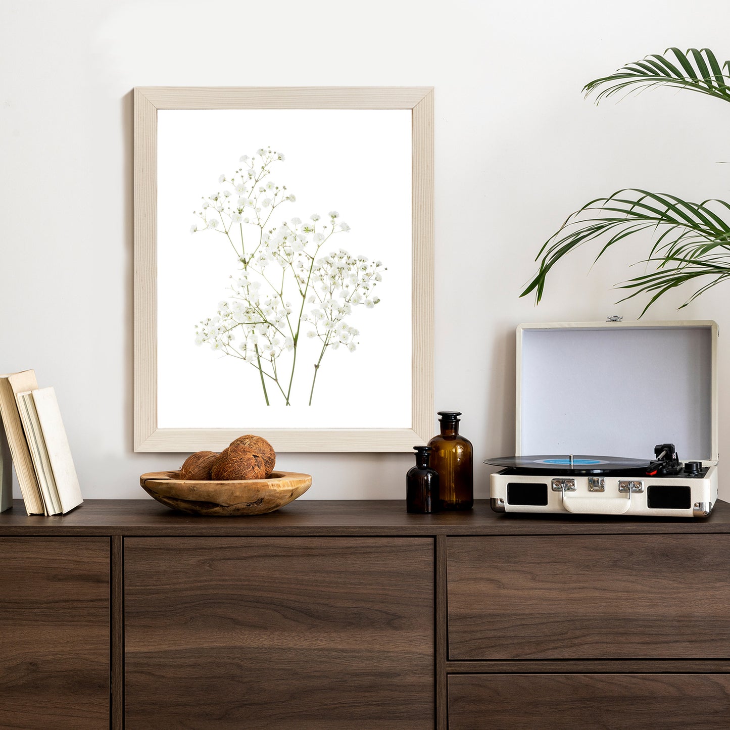 Poster Vier Zweige Mit Kleinen Weißen Blüten