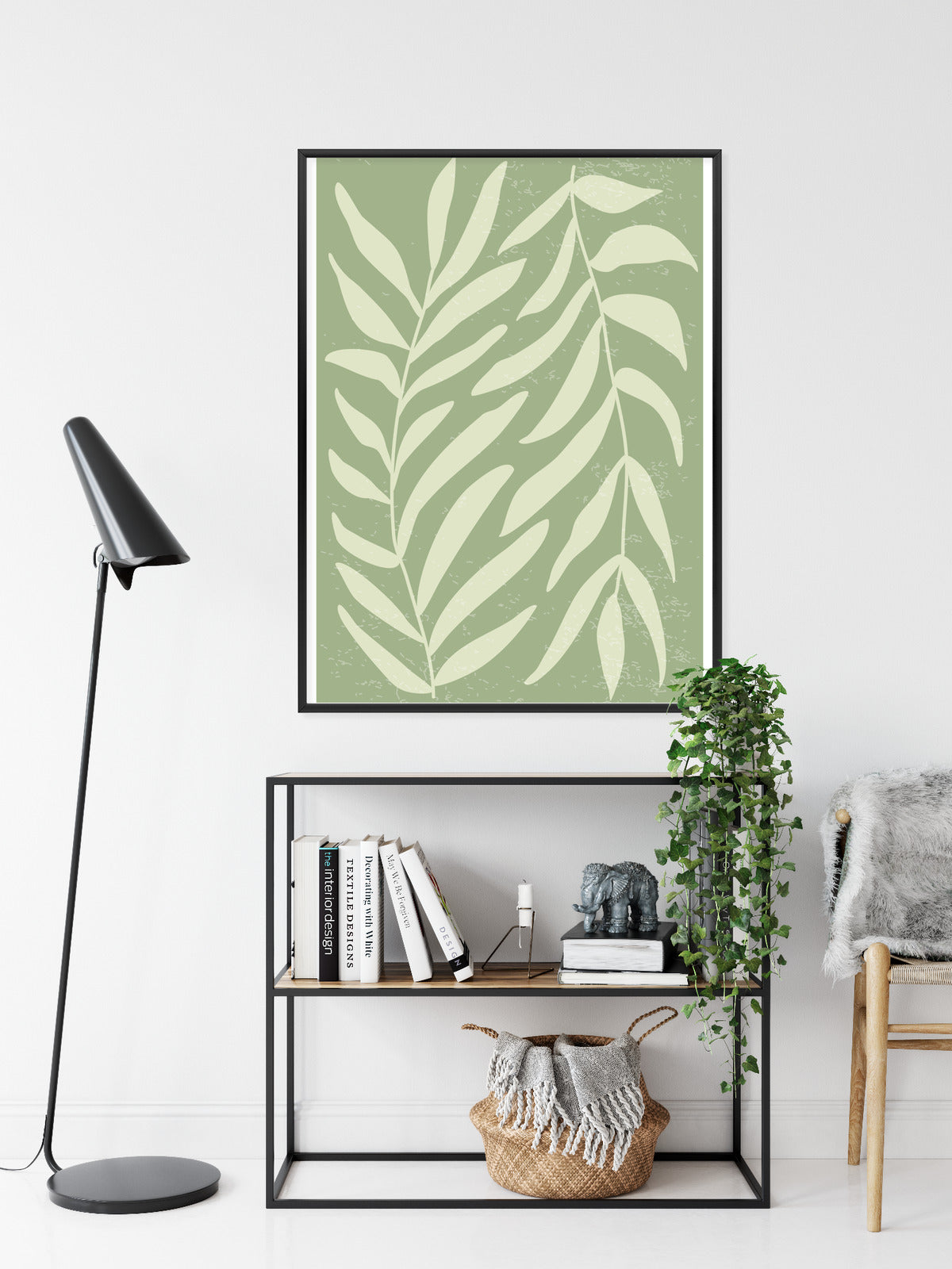 Poster Botanik Im Stil Von Matisse Rahmen Holz Mit Passepartout Farbe Natürlich