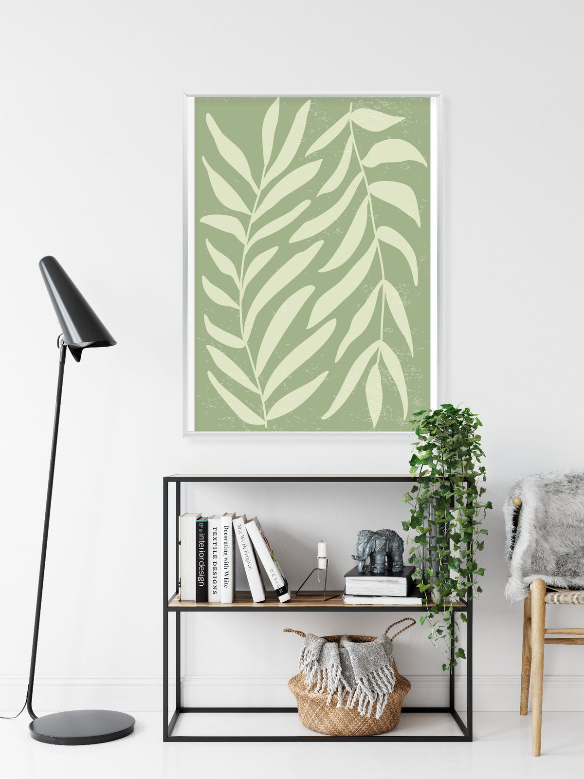 Poster Botanik Im Stil Von Matisse Rahmen Holz Mit Passepartout Farbe Natürlich