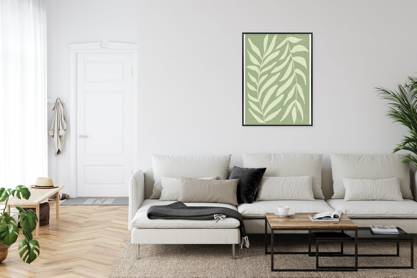 Poster Botanik Im Stil Von Matisse Rahmen Holz Mit Passepartout Farbe Natürlich