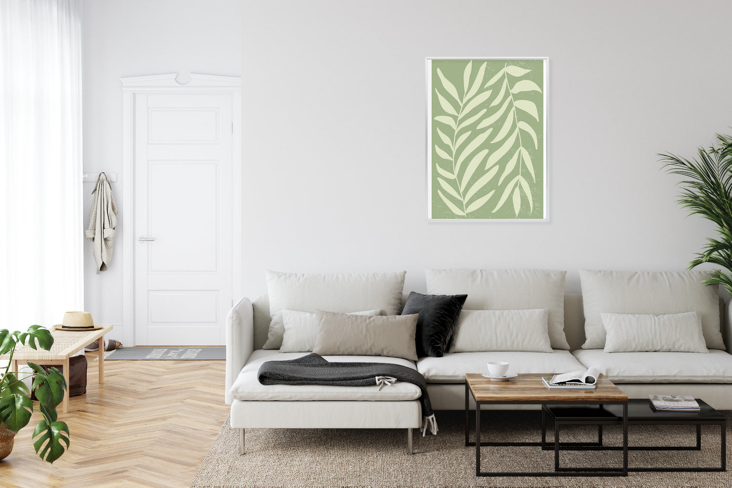 Poster Botanik Im Stil Von Matisse Rahmen Holz Mit Passepartout Farbe Natürlich