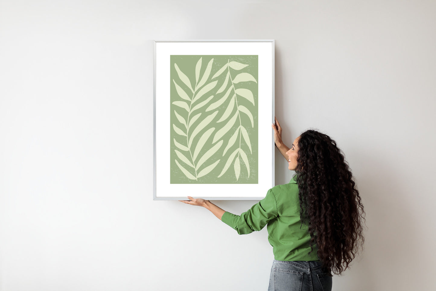 Poster Botanik Im Stil Von Matisse Rahmen Holz Mit Passepartout Farbe Natürlich