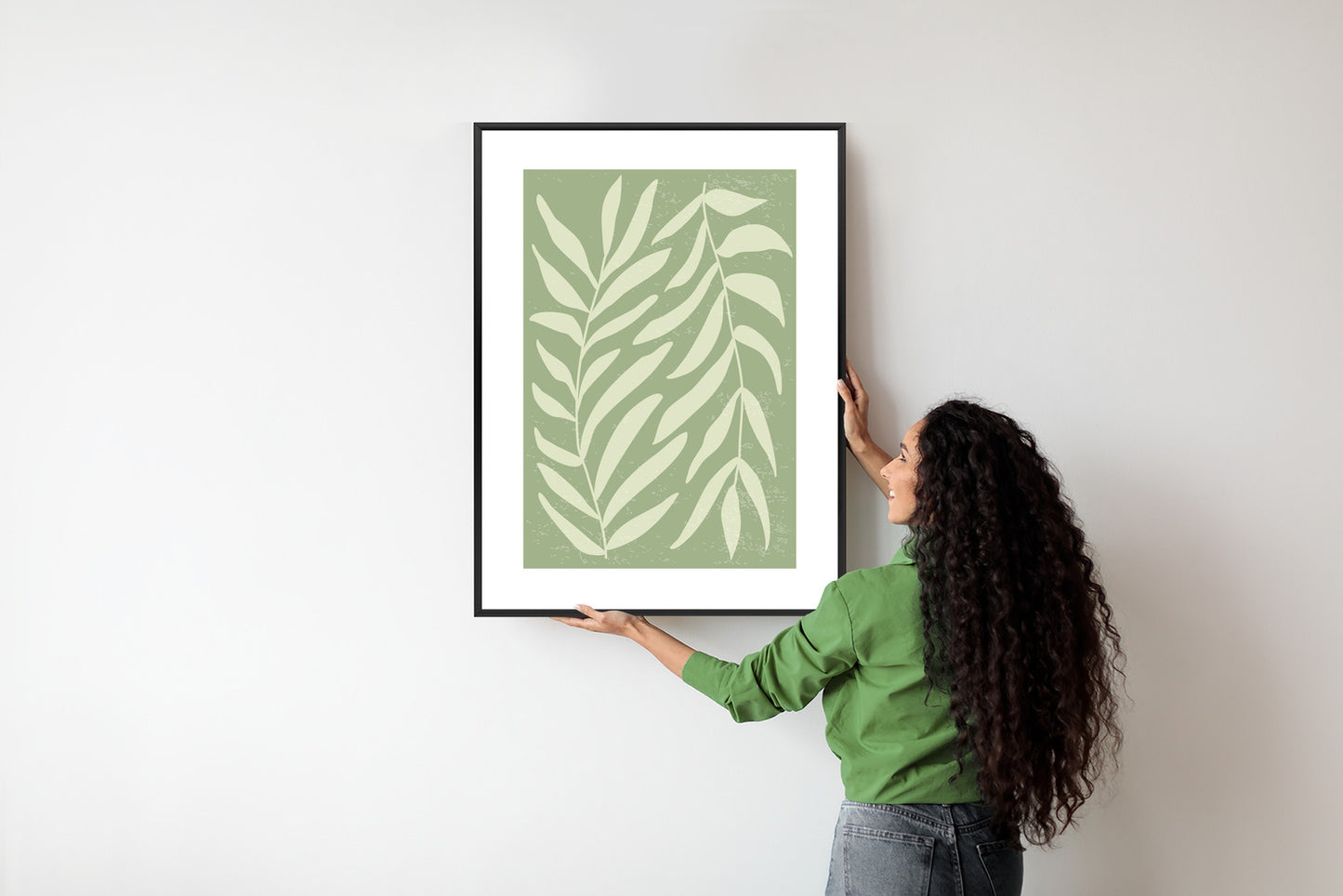 Poster Botanik Im Stil Von Matisse Rahmen Holz Mit Passepartout Farbe Natürlich