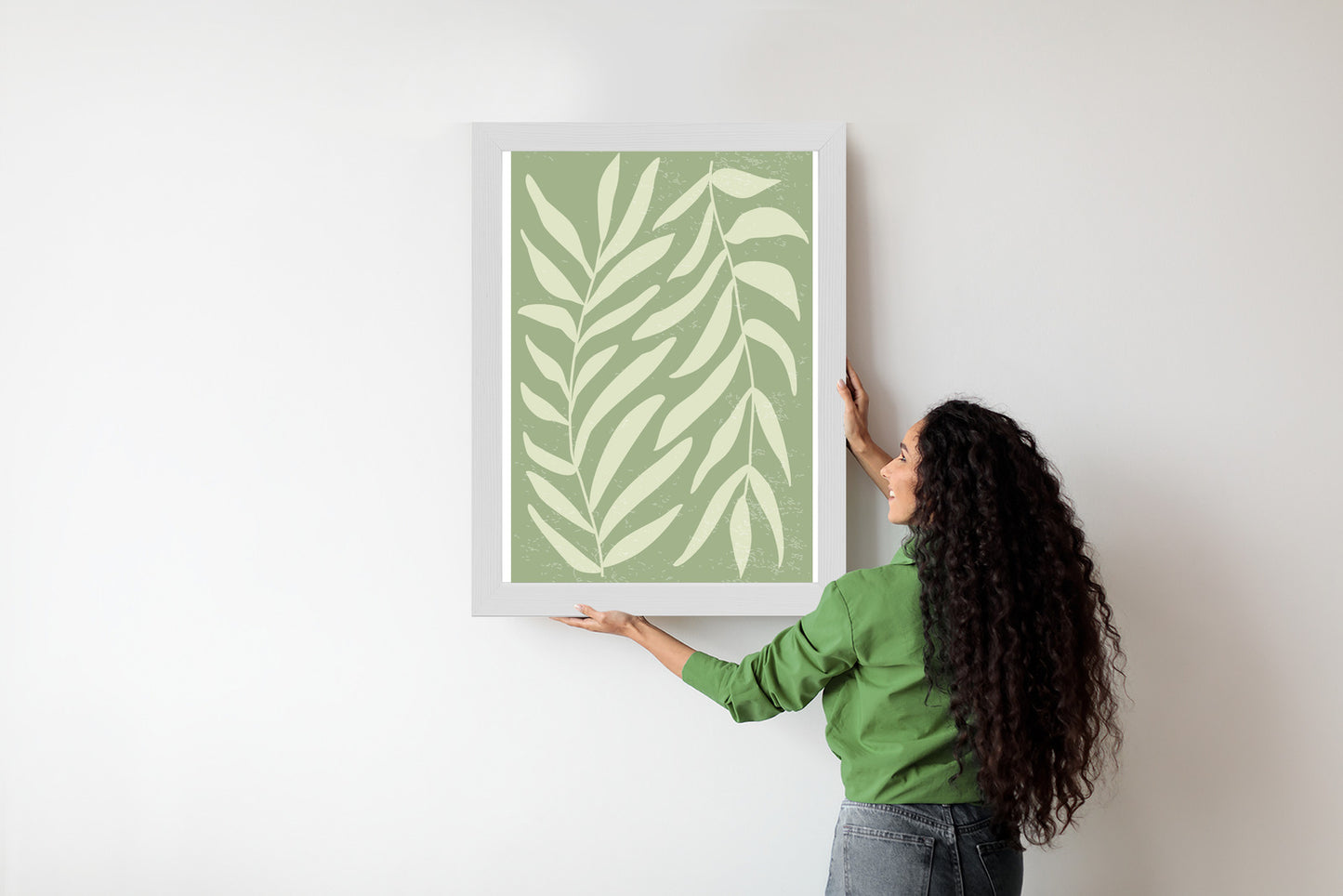 Poster Botanik Im Stil Von Matisse Rahmen Holz Mit Passepartout Farbe Natürlich