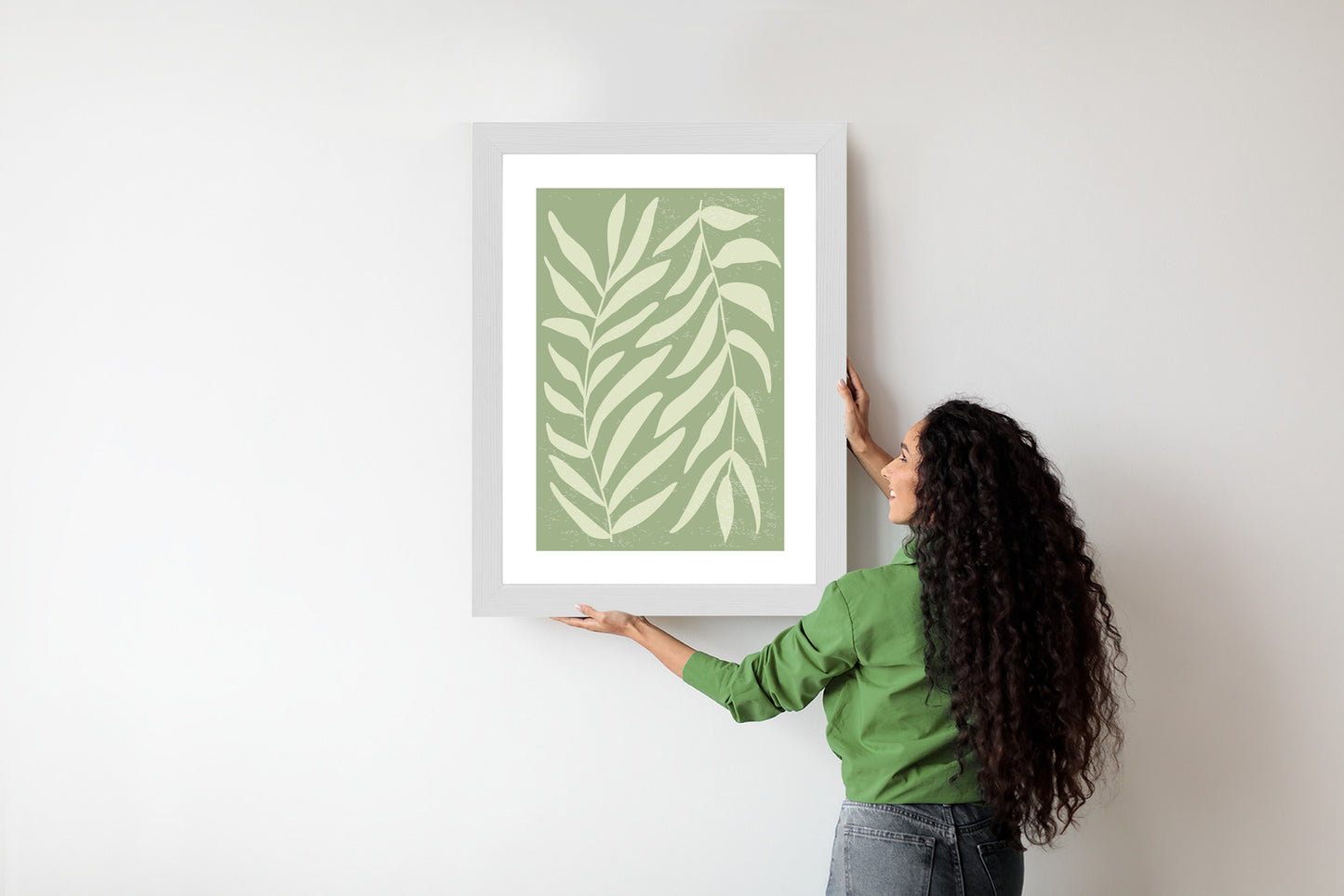 Poster Botanik Im Stil Von Matisse Rahmen Holz Mit Passepartout Farbe Natürlich
