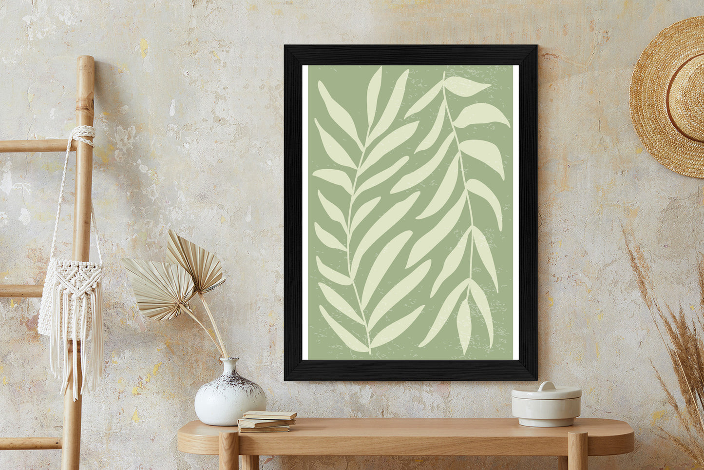 Poster Botanik Im Stil Von Matisse Rahmen Holz Mit Passepartout Farbe Natürlich