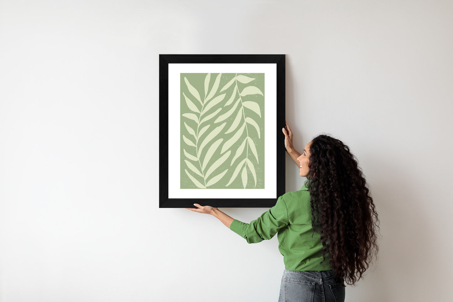 Poster Botanik Im Stil Von Matisse Rahmen Holz Mit Passepartout Farbe Natürlich