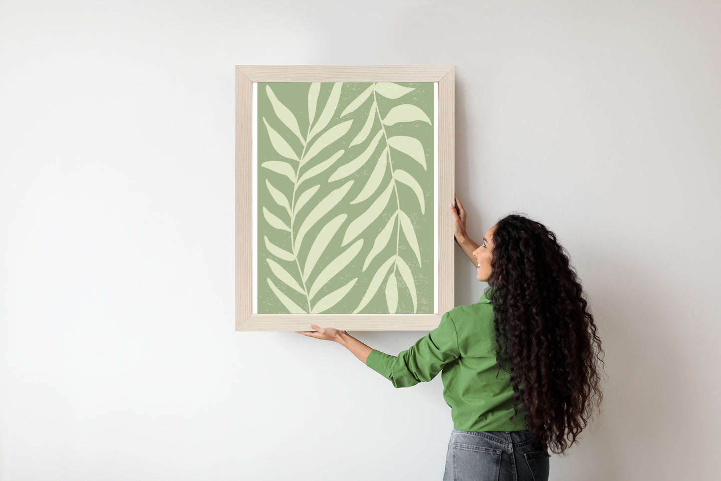Poster Botanik Im Stil Von Matisse Rahmen Holz Mit Passepartout Farbe Natürlich