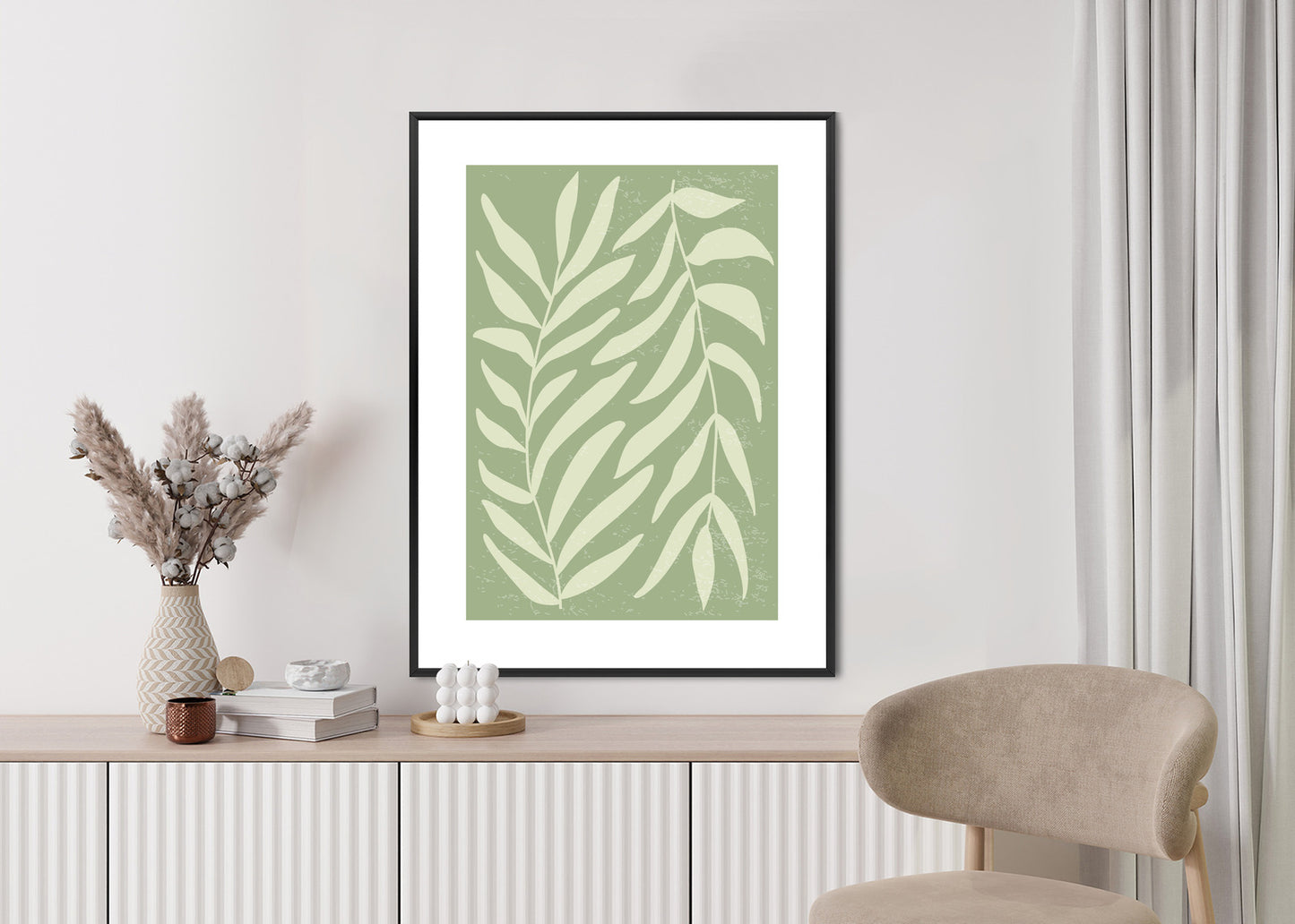 Poster Botanik Im Stil Von Matisse Rahmen Holz Mit Passepartout Farbe Natürlich