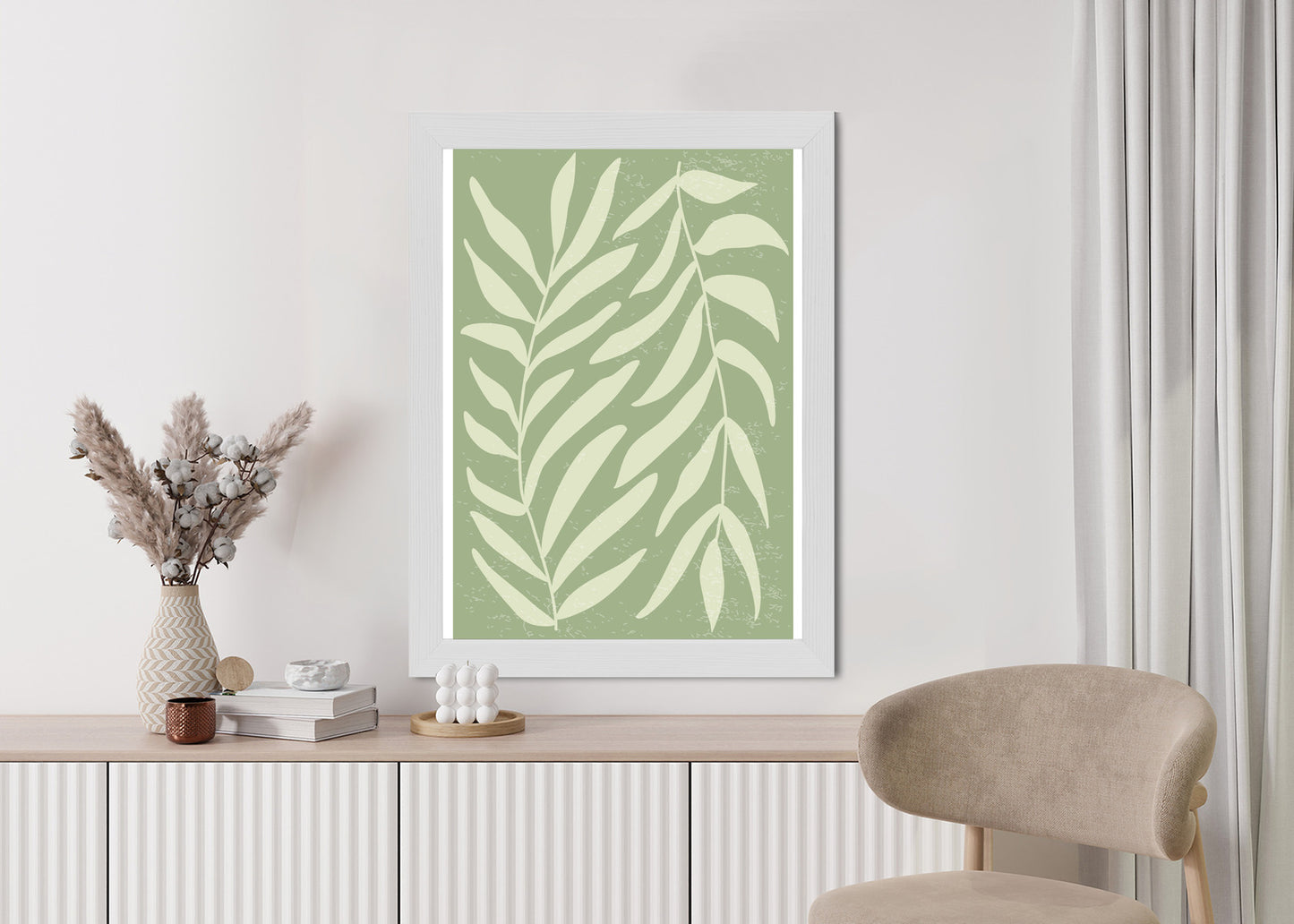 Poster Botanik Im Stil Von Matisse Rahmen Holz Mit Passepartout Farbe Natürlich