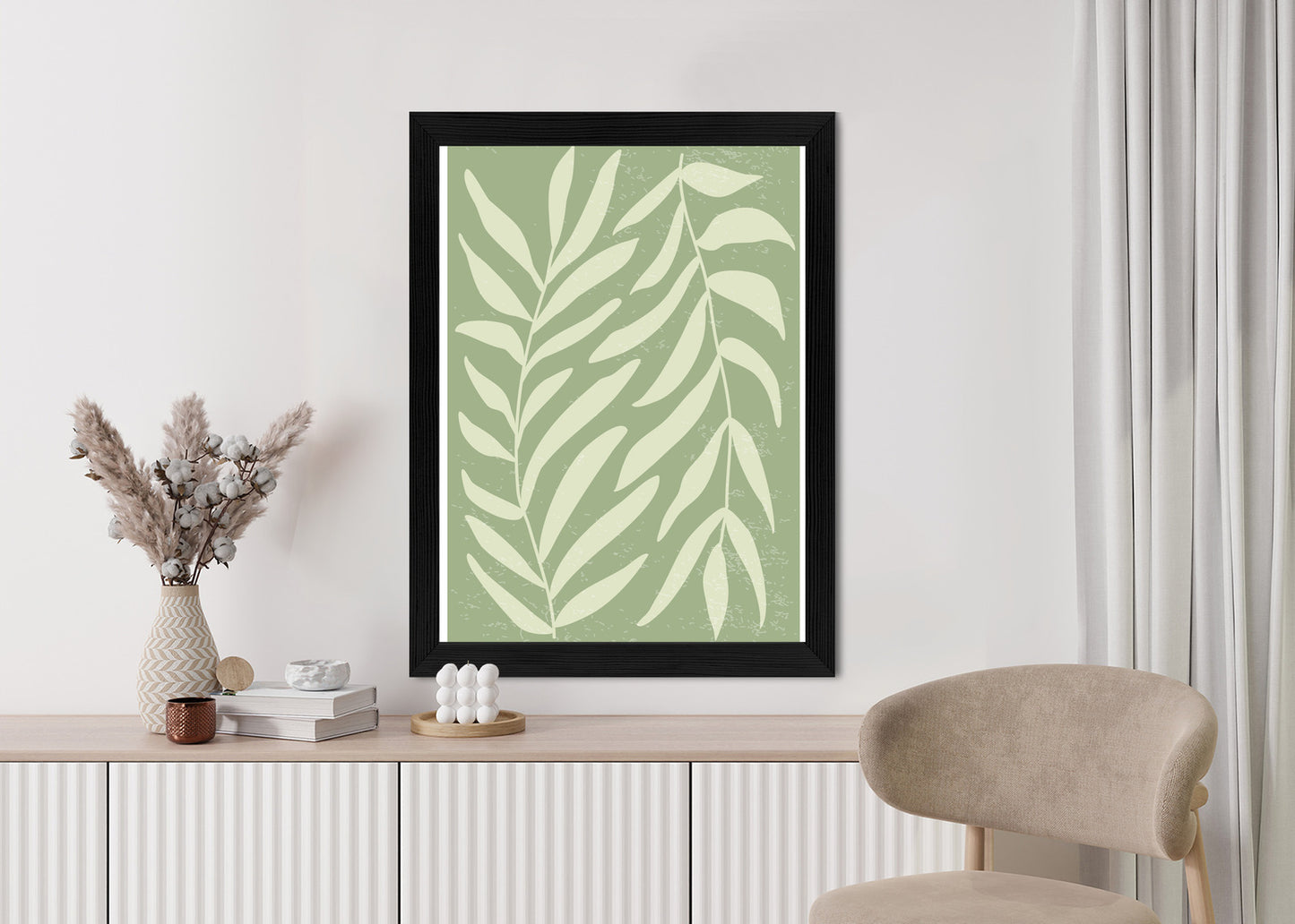 Poster Botanik Im Stil Von Matisse Rahmen Holz Mit Passepartout Farbe Natürlich