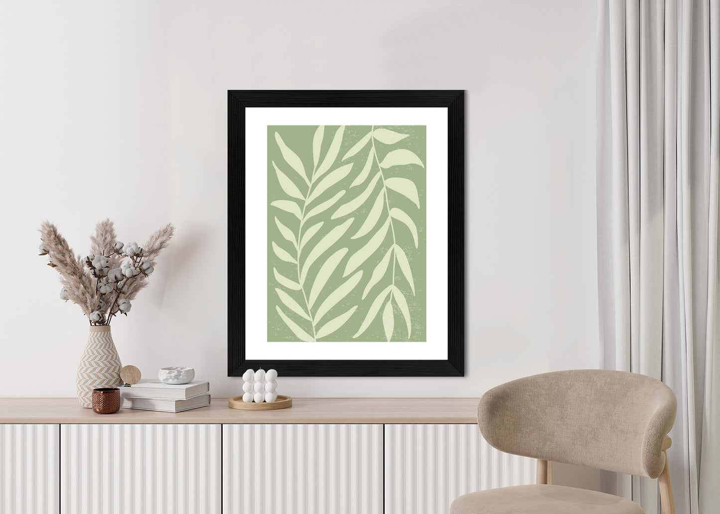 Poster Botanik Im Stil Von Matisse Rahmen Holz Mit Passepartout Farbe Natürlich