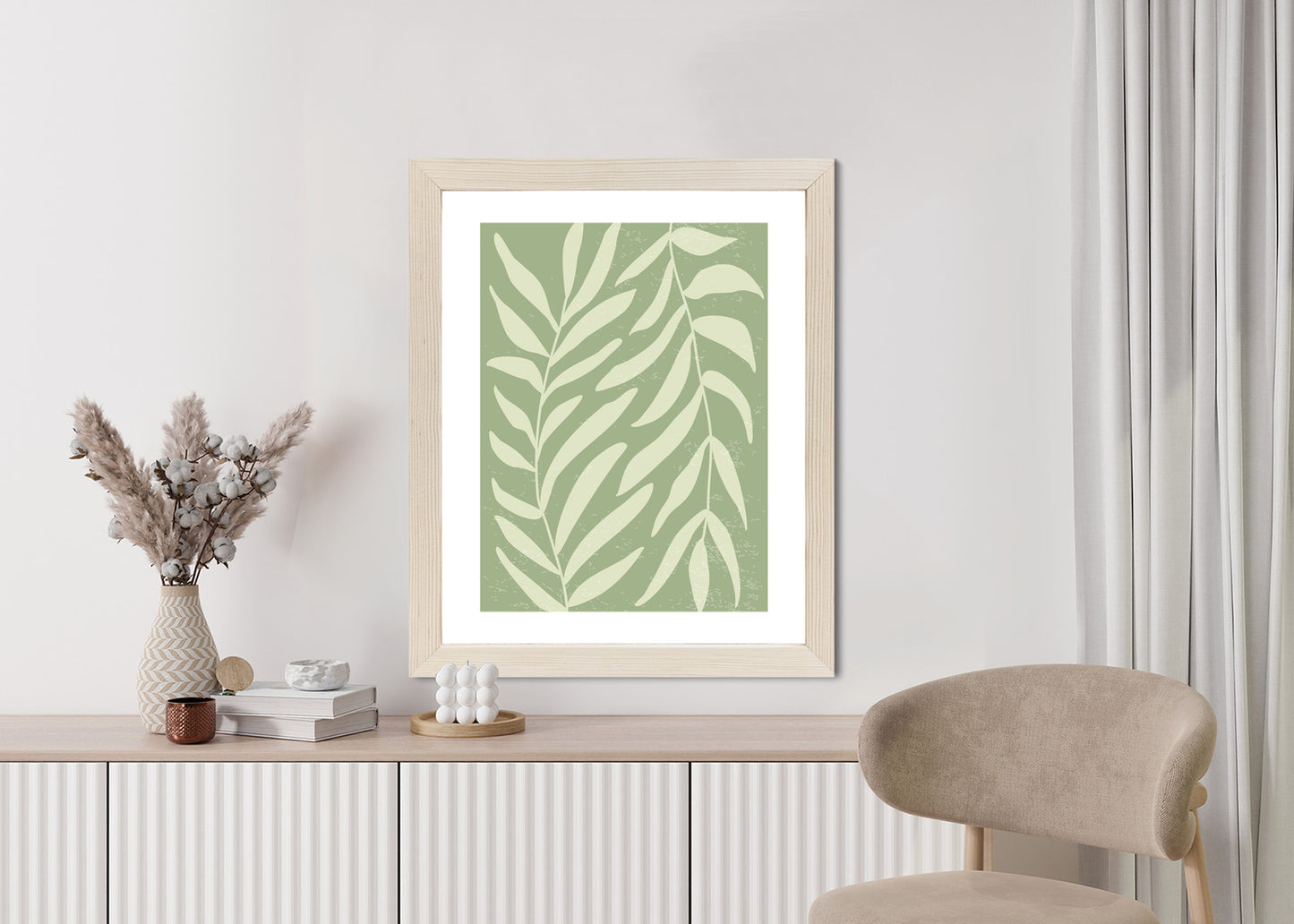 Poster Botanik Im Stil Von Matisse Rahmen Holz Mit Passepartout Farbe Natürlich