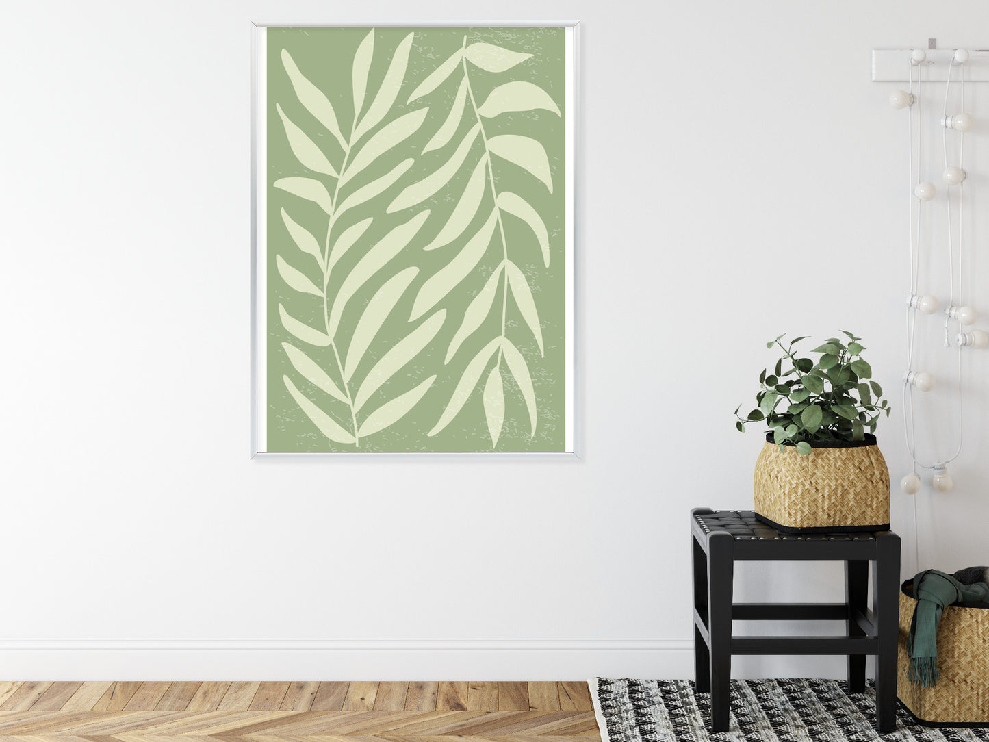 Poster Botanik Im Stil Von Matisse Rahmen Holz Mit Passepartout Farbe Natürlich