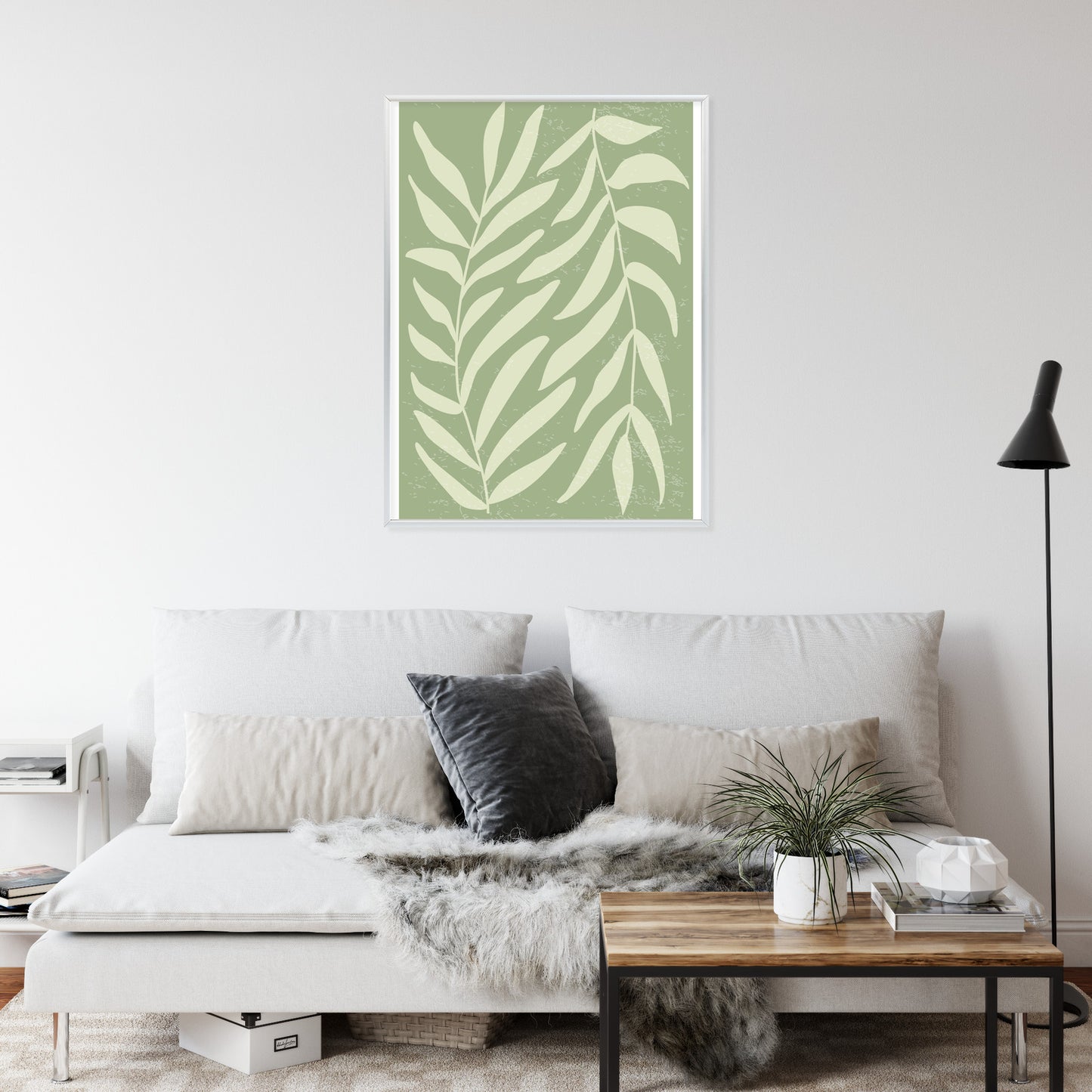Poster Botanik Im Stil Von Matisse Rahmen Holz Mit Passepartout Farbe Natürlich