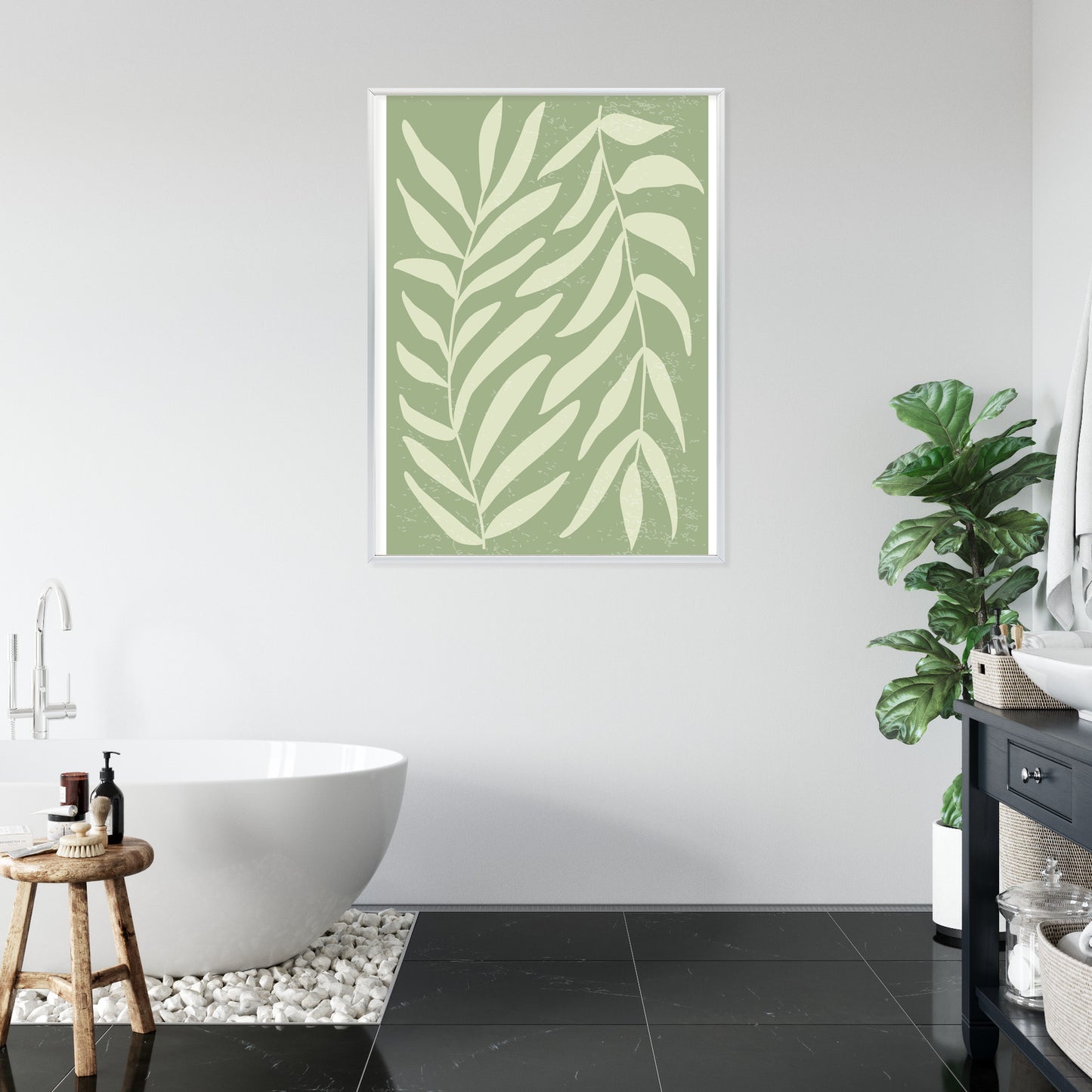 Poster Botanik Im Stil Von Matisse Rahmen Holz Mit Passepartout Farbe Natürlich