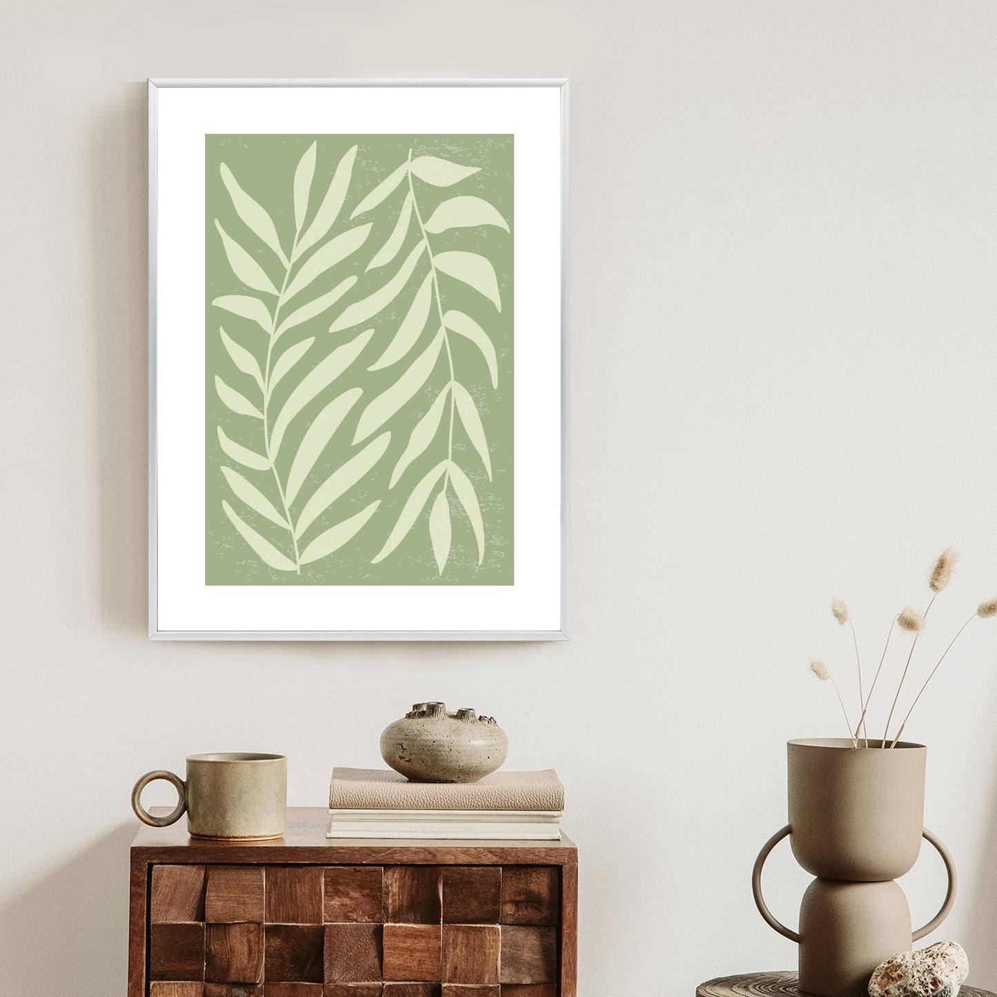 Poster Botanik Im Stil Von Matisse Rahmen Holz Mit Passepartout Farbe Natürlich