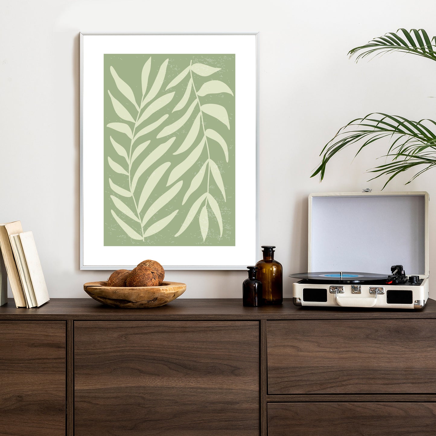 Poster Botanik Im Stil Von Matisse Rahmen Holz Mit Passepartout Farbe Natürlich