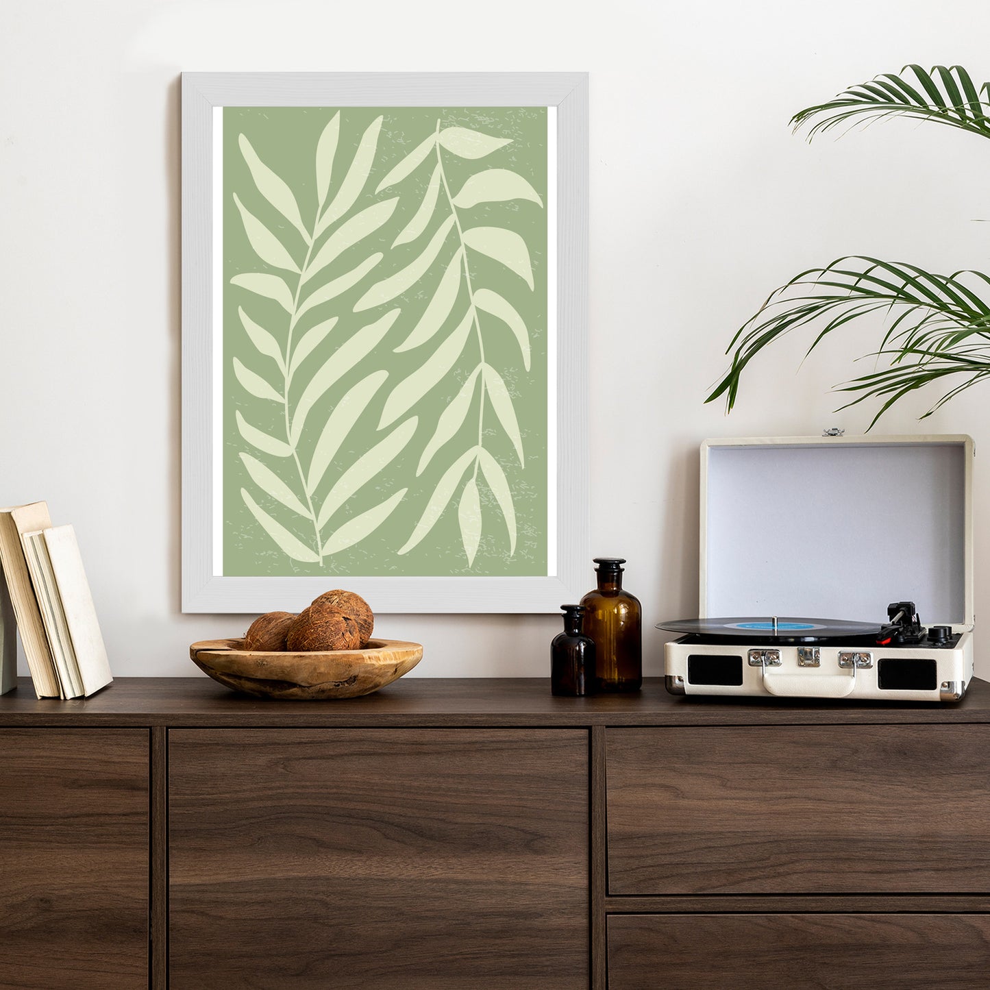 Poster Botanik Im Stil Von Matisse Rahmen Holz Mit Passepartout Farbe Natürlich