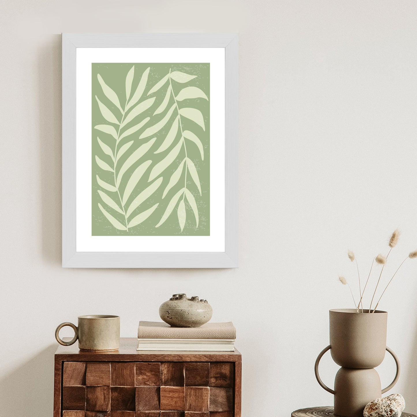 Poster Botanik Im Stil Von Matisse Rahmen Holz Mit Passepartout Farbe Natürlich