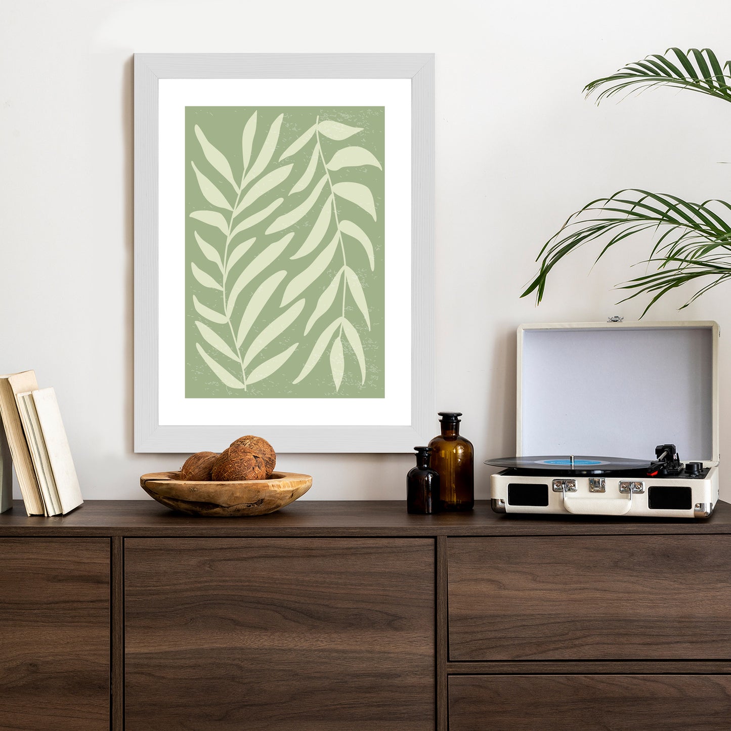 Poster Botanik Im Stil Von Matisse Rahmen Holz Mit Passepartout Farbe Natürlich