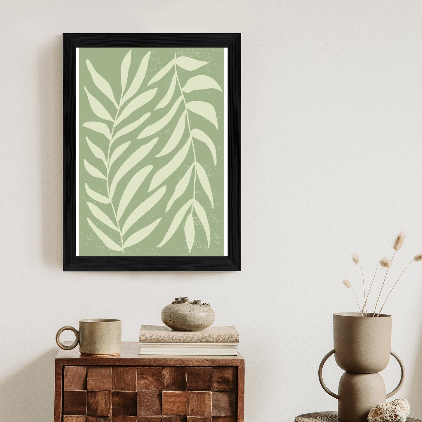 Poster Botanik Im Stil Von Matisse Rahmen Holz Mit Passepartout Farbe Natürlich