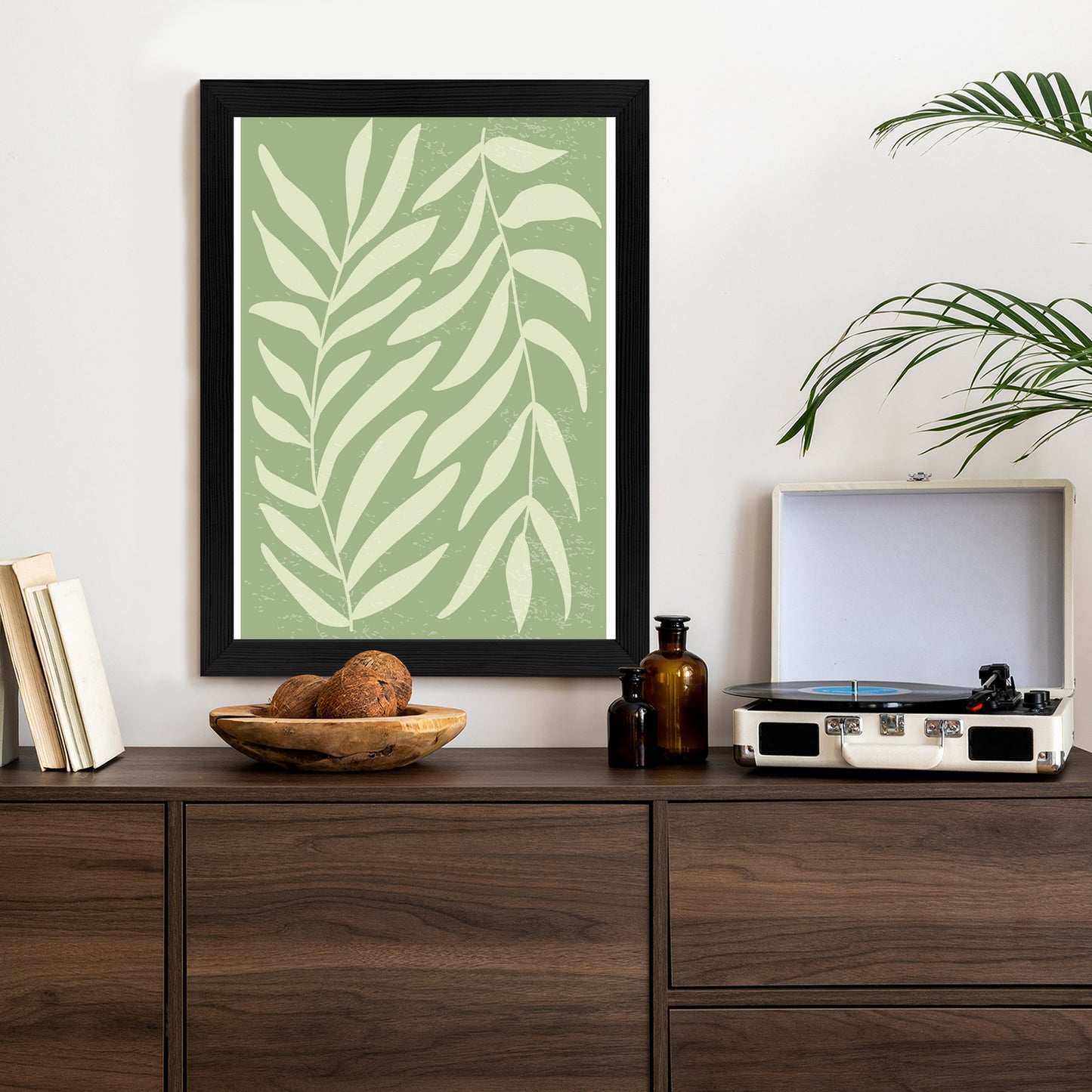 Poster Botanik Im Stil Von Matisse Rahmen Holz Mit Passepartout Farbe Natürlich