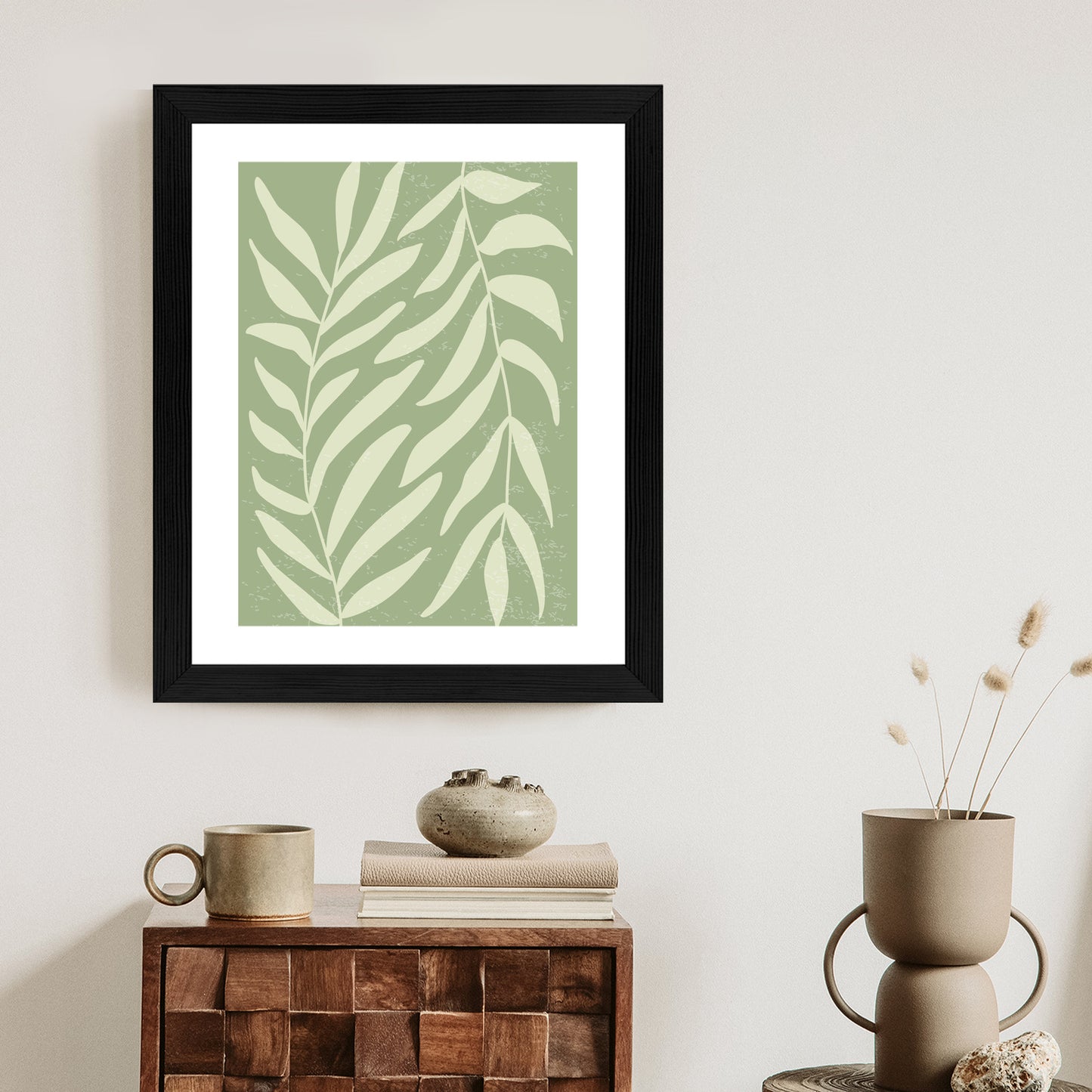 Poster Botanik Im Stil Von Matisse Rahmen Holz Mit Passepartout Farbe Natürlich